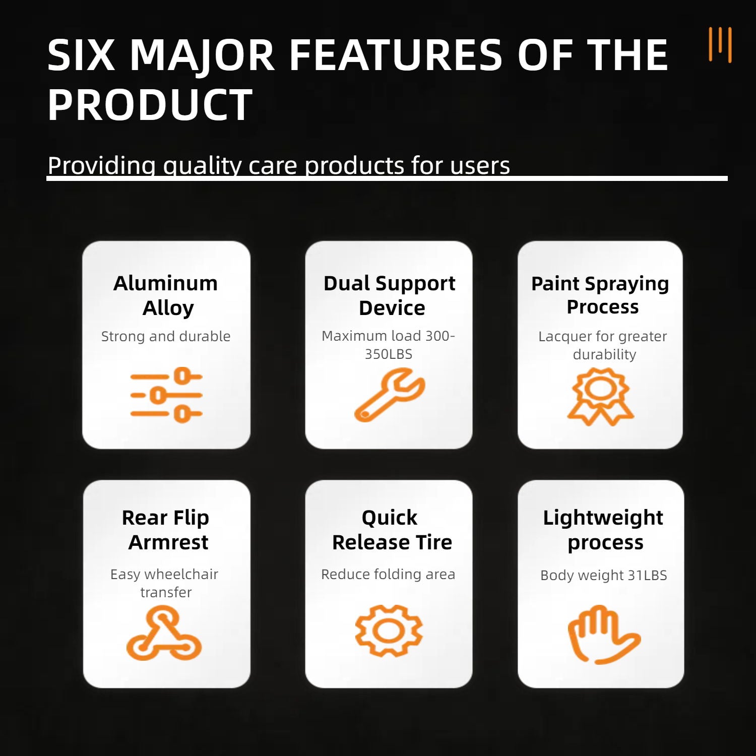 Lightweight Foldable Transport Wheelchair For Adults With Double X Force Support