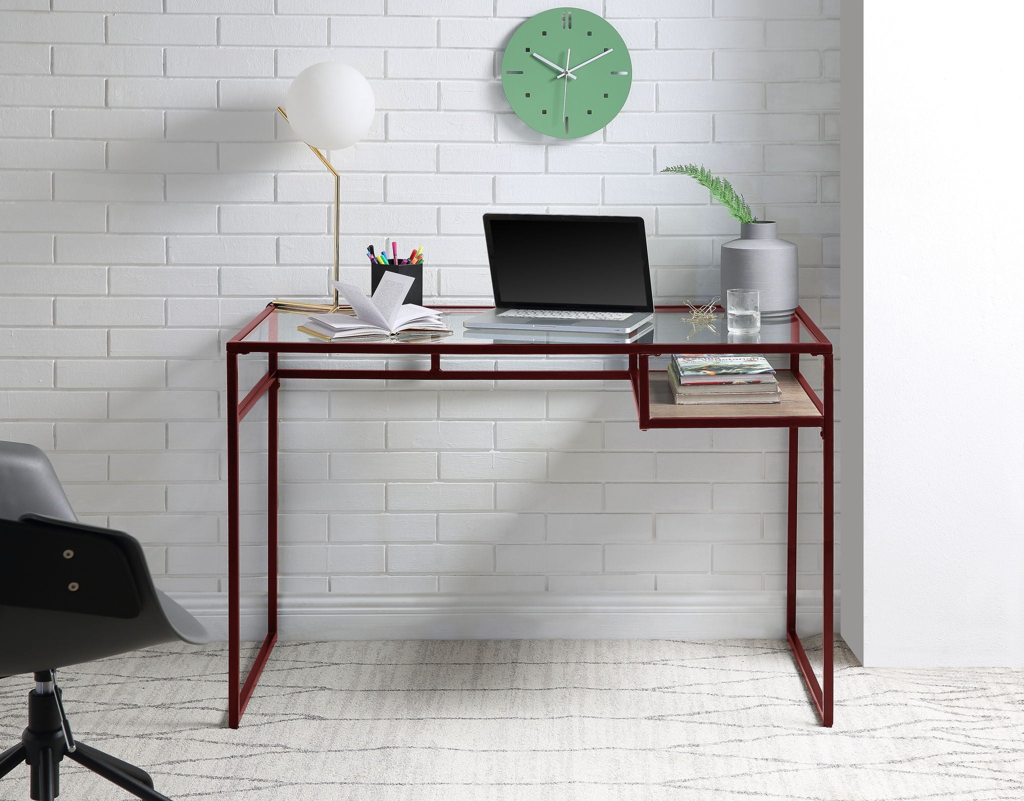 Yasin - Glass Top Writing Desk - Best Buy Furniture
