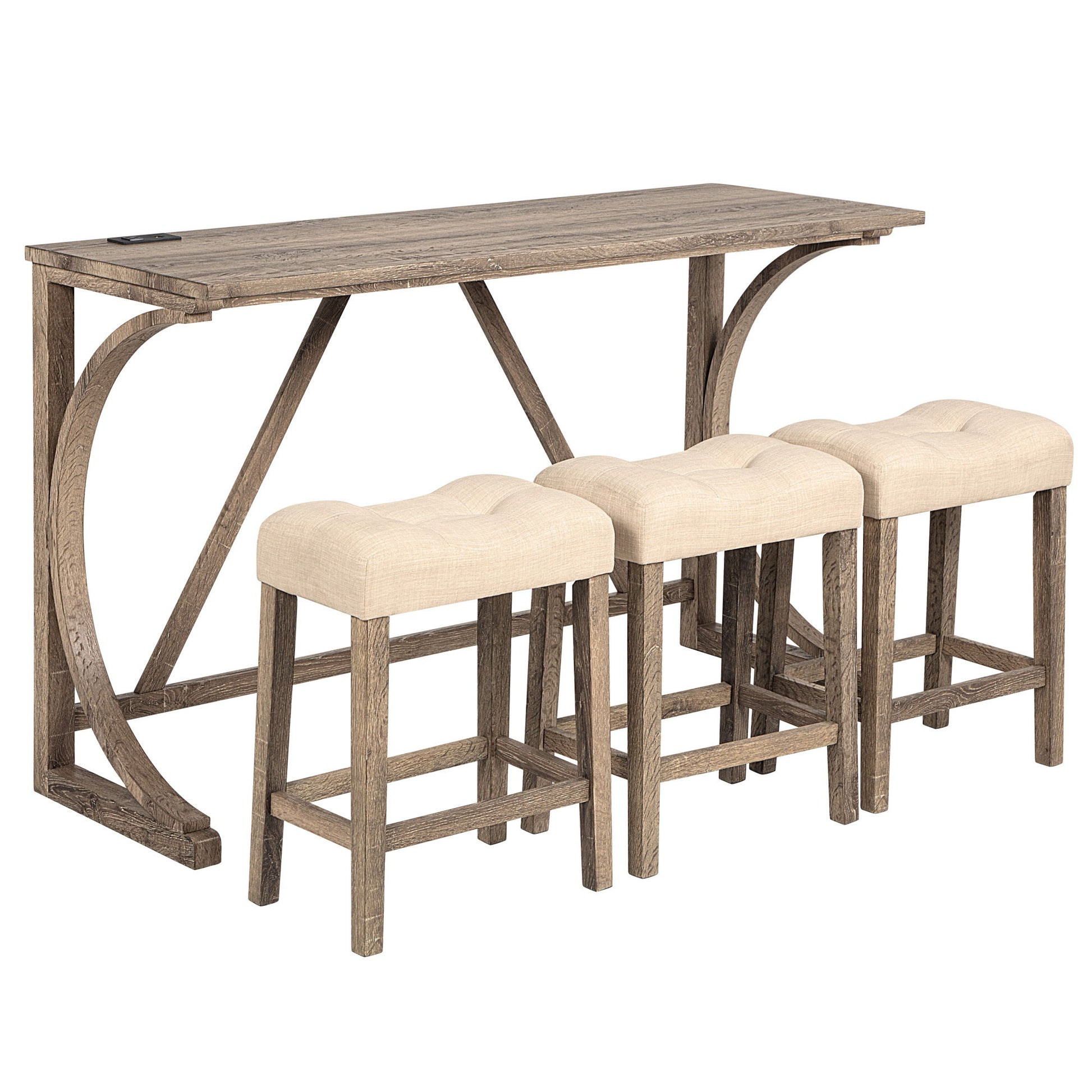 Bar Table Set With 3 Padded Stools - Best Buy Furniture