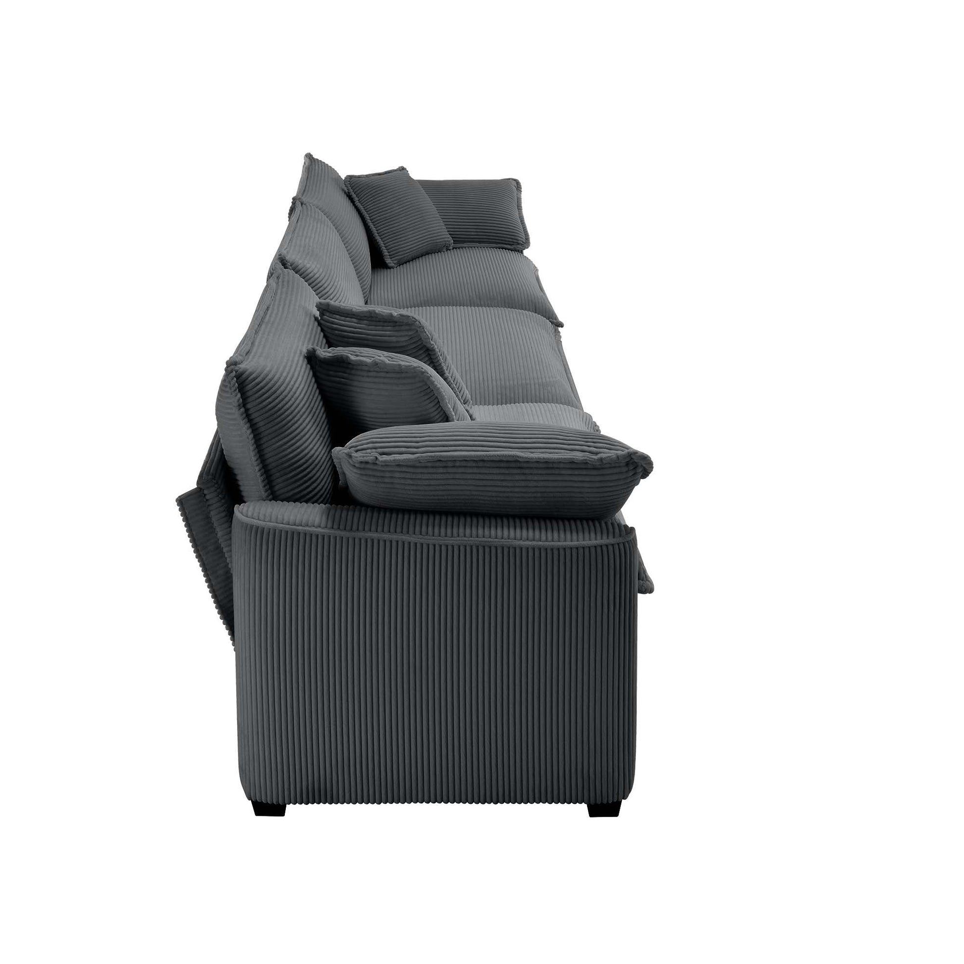 Elegant Corduroy Oversized Sectional Sofa Set With Deep Seats And Flexible Layout - Best Buy Furniture