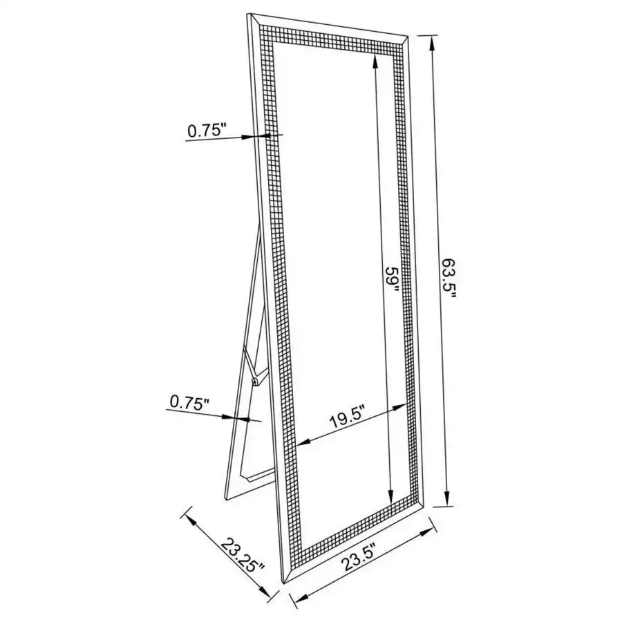 Giddish - Full Length Standing Mirror - Silver - Best Buy Furniture