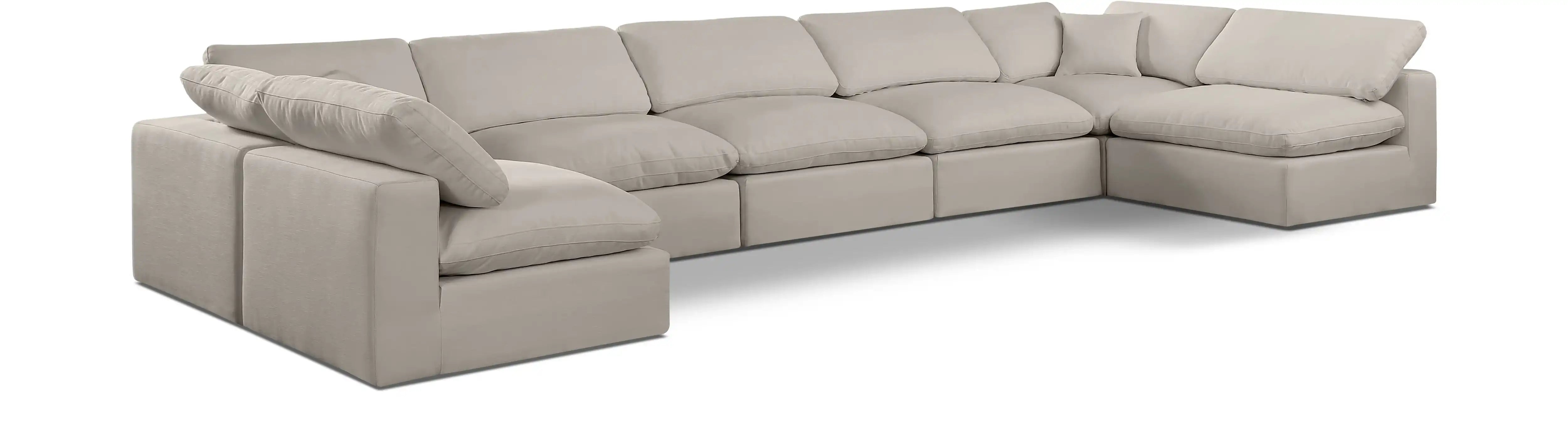 Comfy - 7 Piece Linen Modular Armless Sectional - Best Buy Furniture