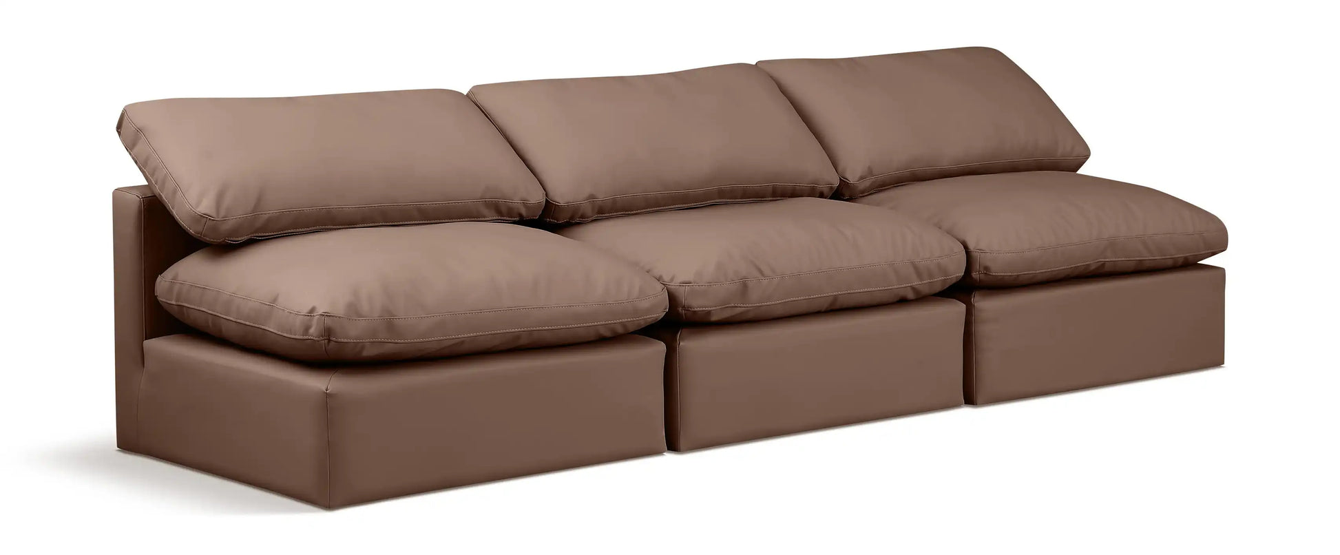 Indulge - Faux Leather 3 Seat Modular Armless Sofa - Best Buy Furniture