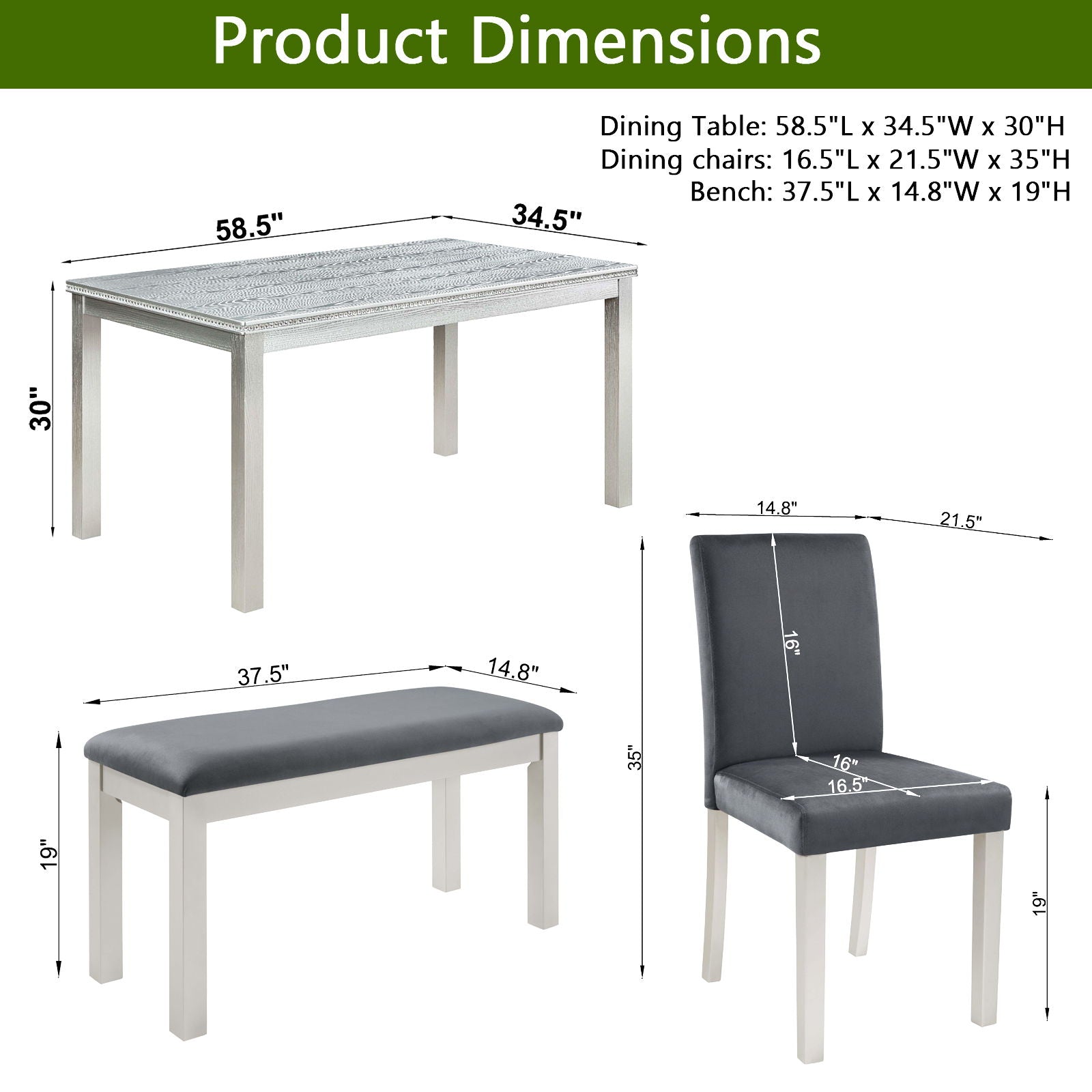 Dining Table Set, Table With A Rectangular Table And Upholstered Chairs - Best Buy Furniture