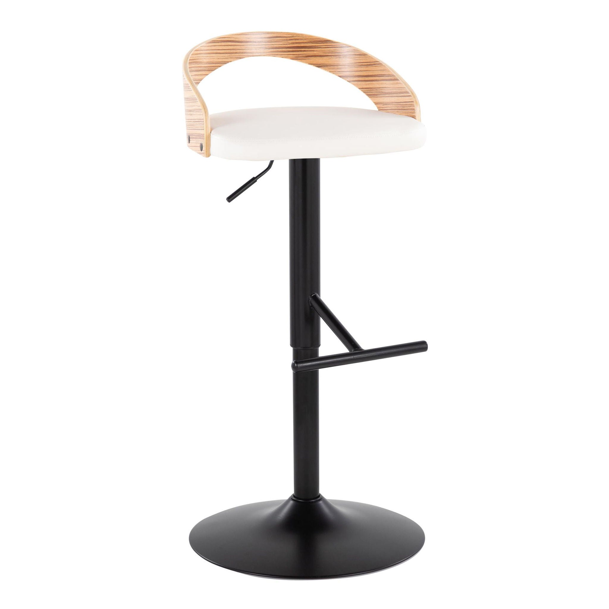 Grotto - Contemporary Adjustable Barstool With Swivel & Straight T Footrest (Set of 2) - Best Buy Furniture