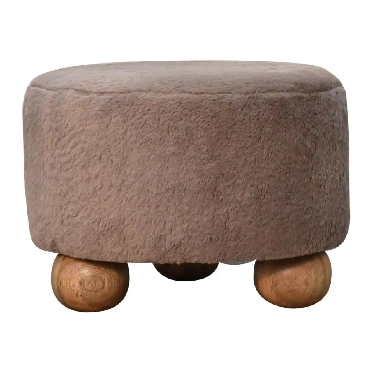 Round Ball Footstool - Mocha - Best Buy Furniture