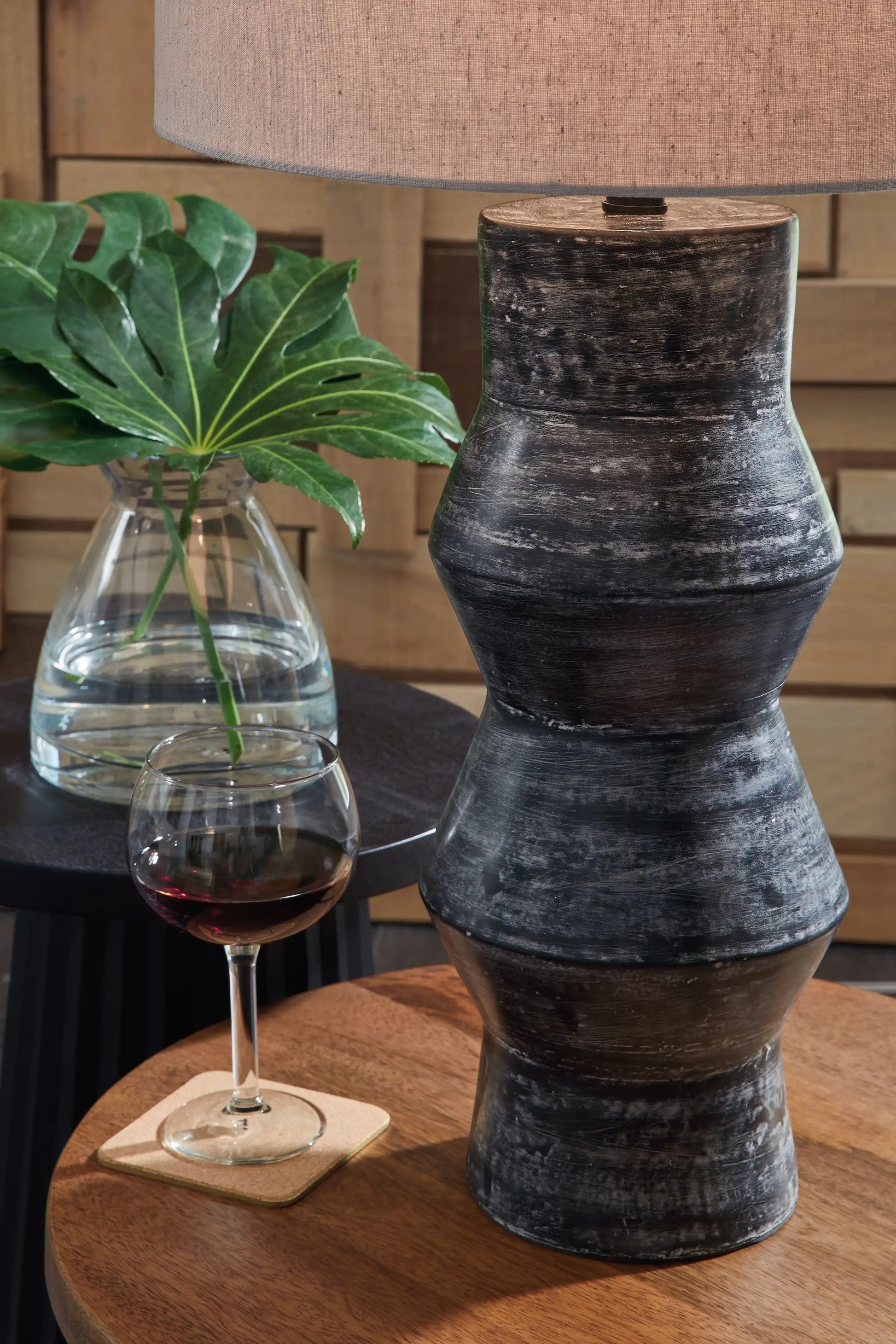 Kerbert - Terracotta Table Lamp - Distressed Black - Best Buy Furniture