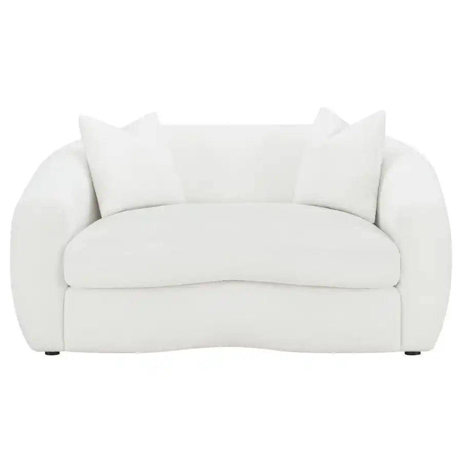 Isabella - Faux Sheepskin Upholstered Loveseat Natural - Ivory - Best Buy Furniture