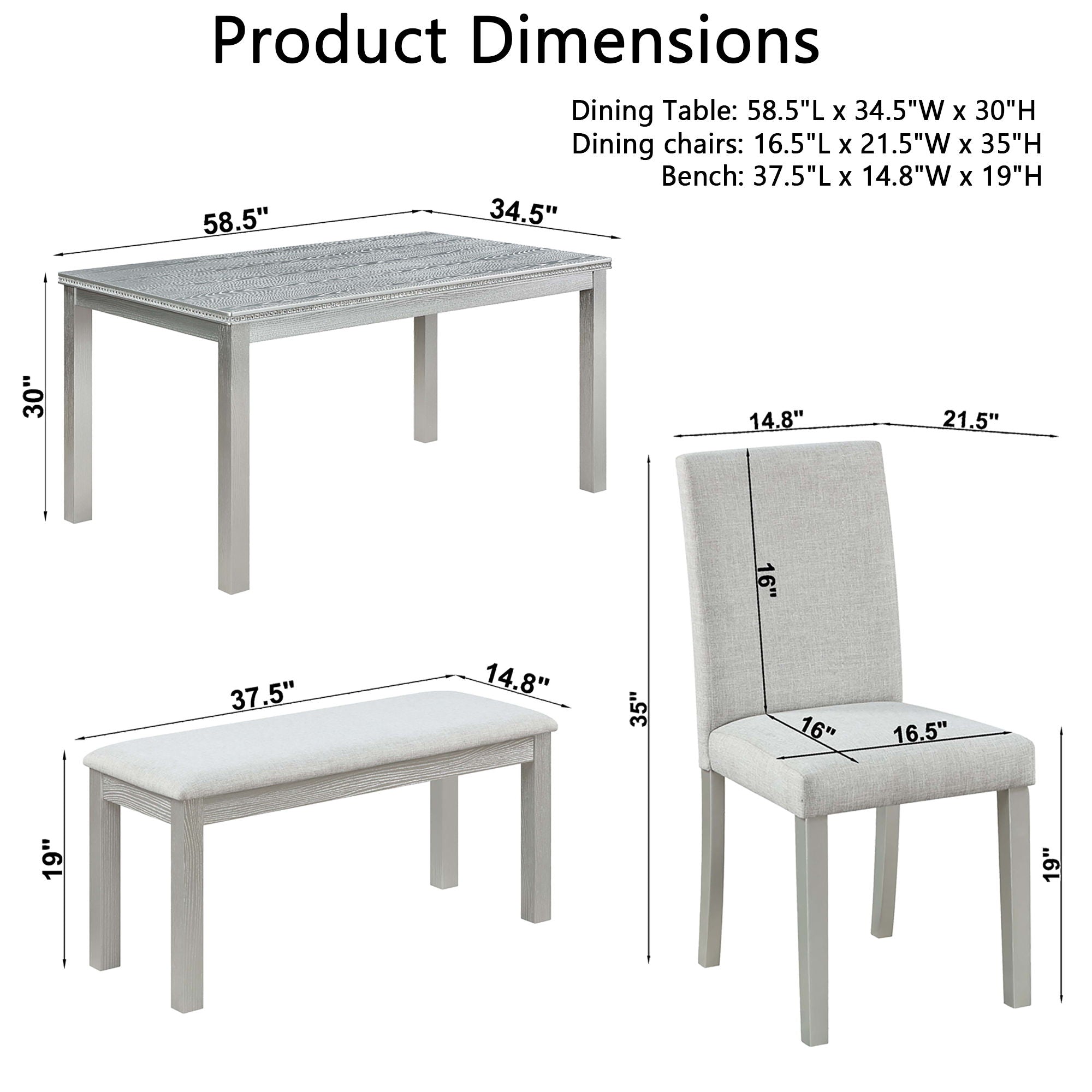 Dining Table Set With Crystal Decoration And Upholstered Chairs - Best Buy Furniture