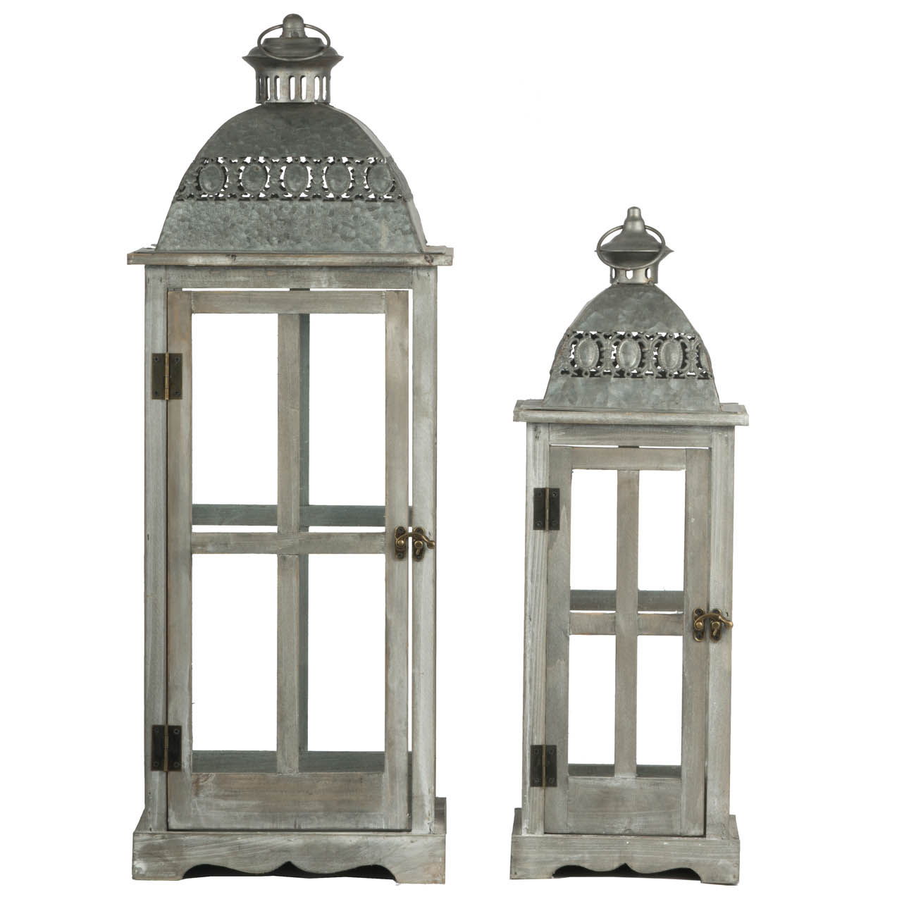 Wooden Candle Lantern Decorative, Hurricane Lantern Holder Decor For Indoor Outdoor, Home Garden Wedding - Gray - Best Buy Furniture