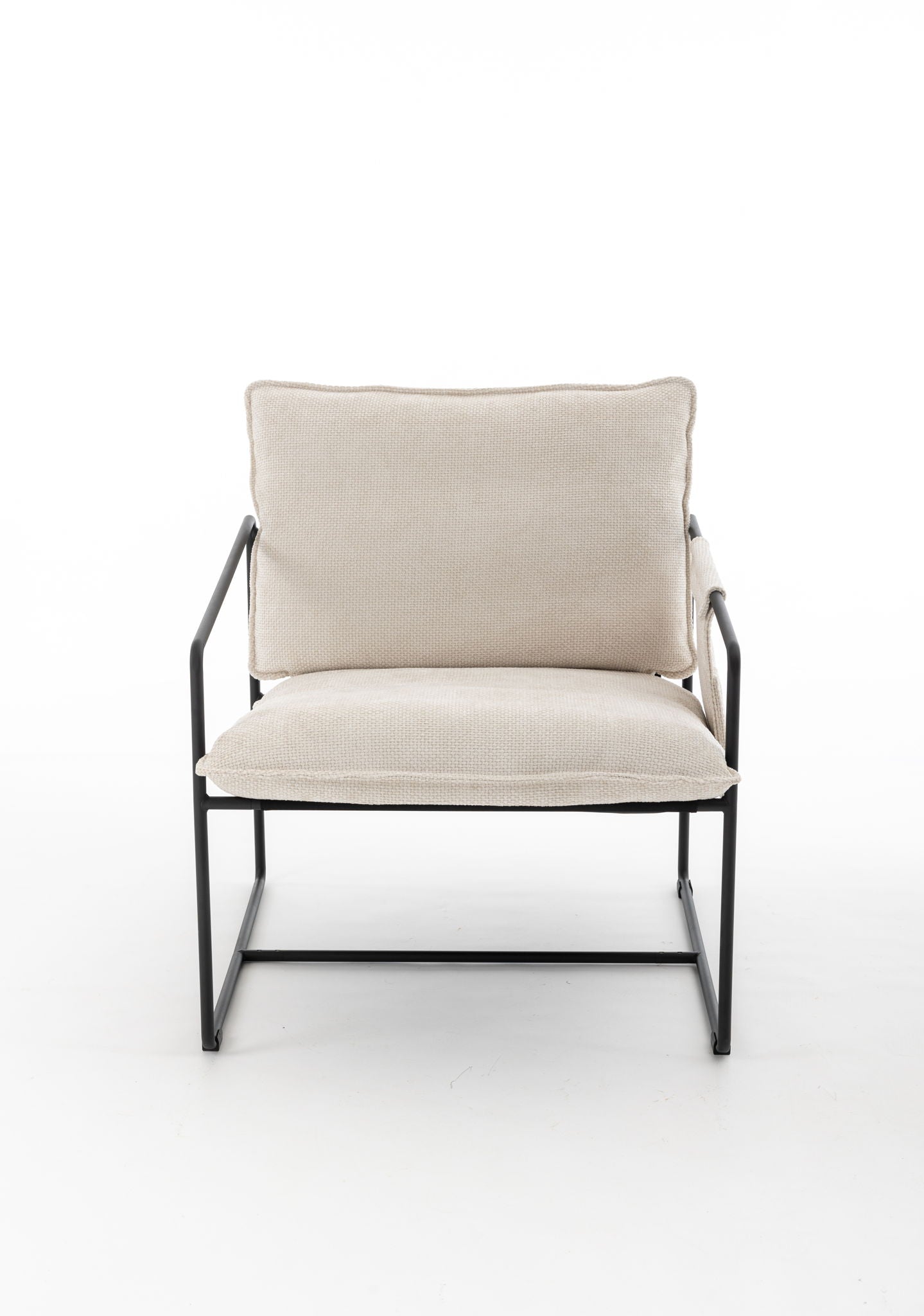 Upholstered Hanging Armchair With Arm Pocket Metal Frame (Set of 2), Crushed Foam Cushions And Skin-Friendly Braid For Living Room And Bedroom - Best Buy Furniture