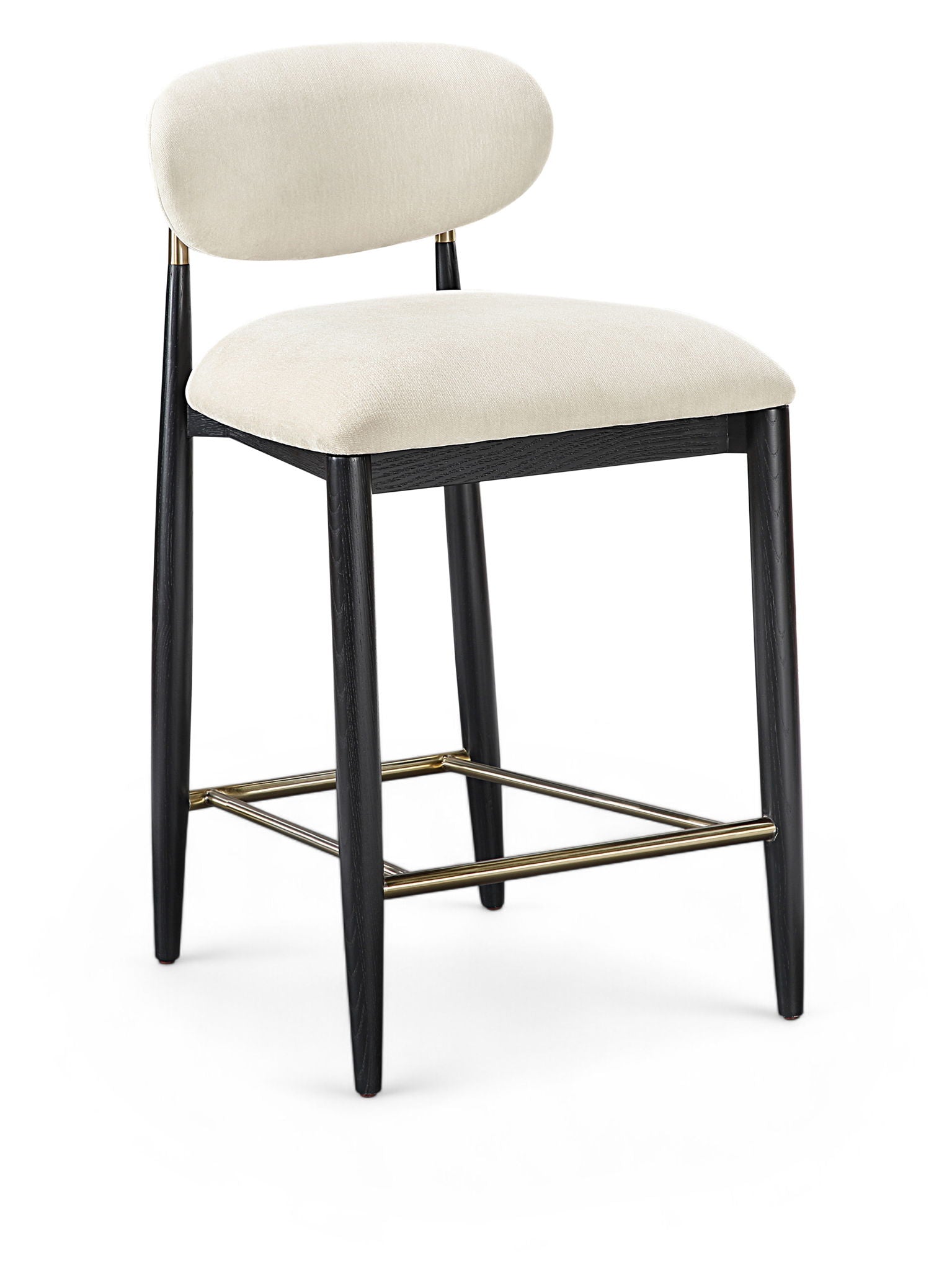 Riccio - Fabric Stool - Black Frame - Best Buy Furniture