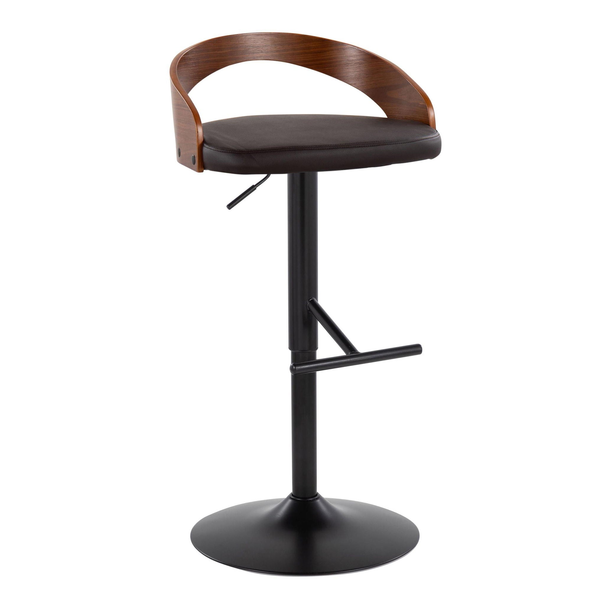 Grotto - Contemporary Adjustable Barstool & Swivel With Straight T Footrest (Set of 2) - Best Buy Furniture