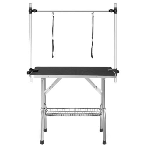 Professional Dog Pet Grooming Table Adjustable Heavy Duty Portable With Arm & Noose & Mesh Tray - Black - Best Buy Furniture