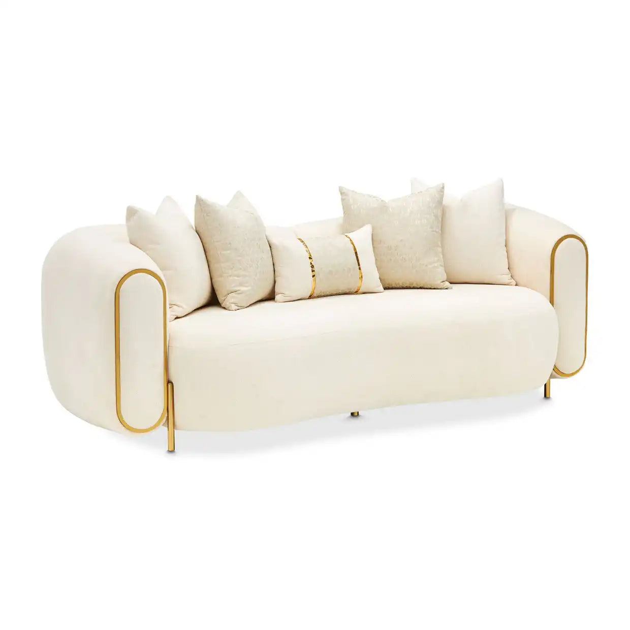 Sassani - Loveseat - Crepe / Gold - Best Buy Furniture