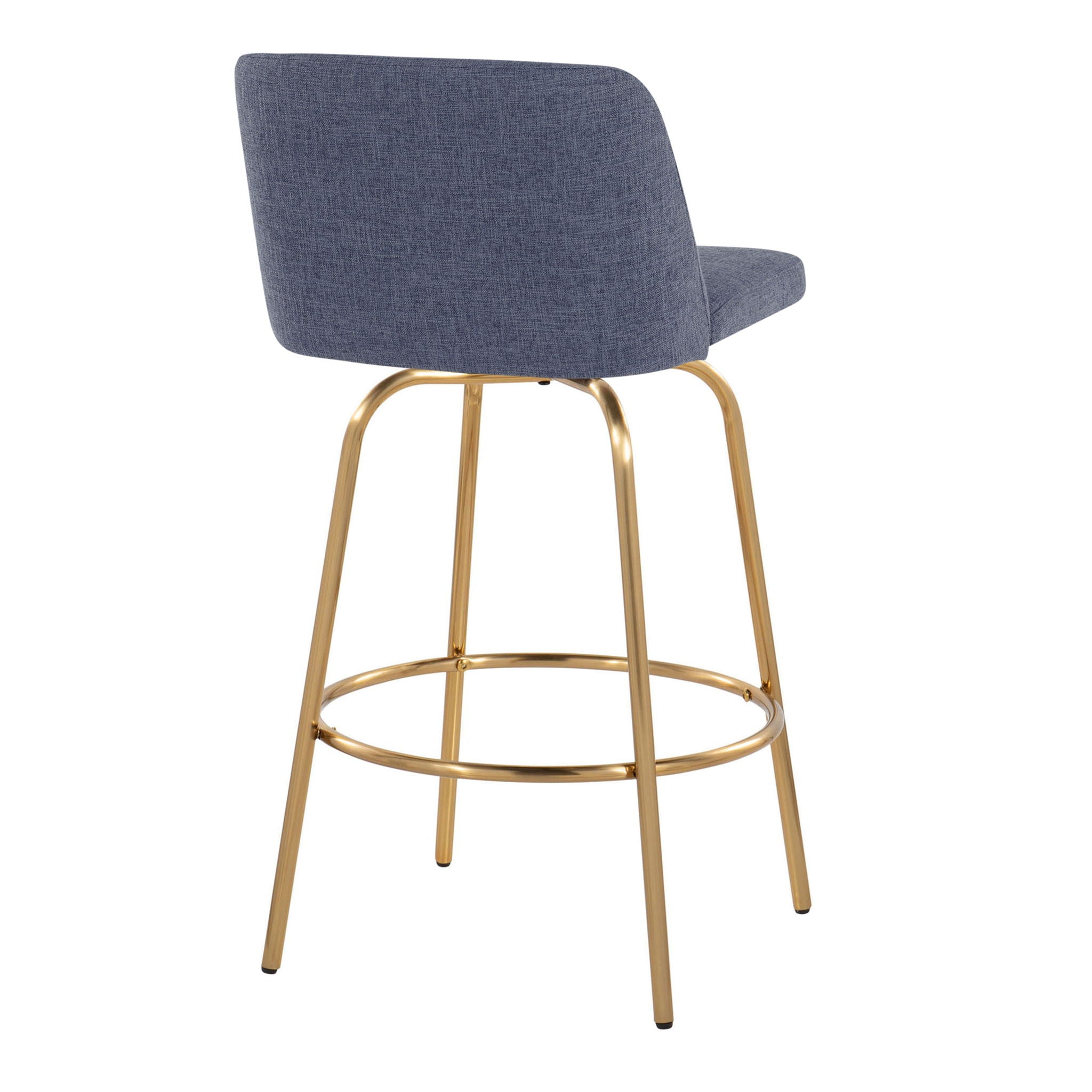 Toriano - Contemporary, Fixed Height Counter Stool With Swivel With Round Footrest (Set of 2) - Best Buy Furniture