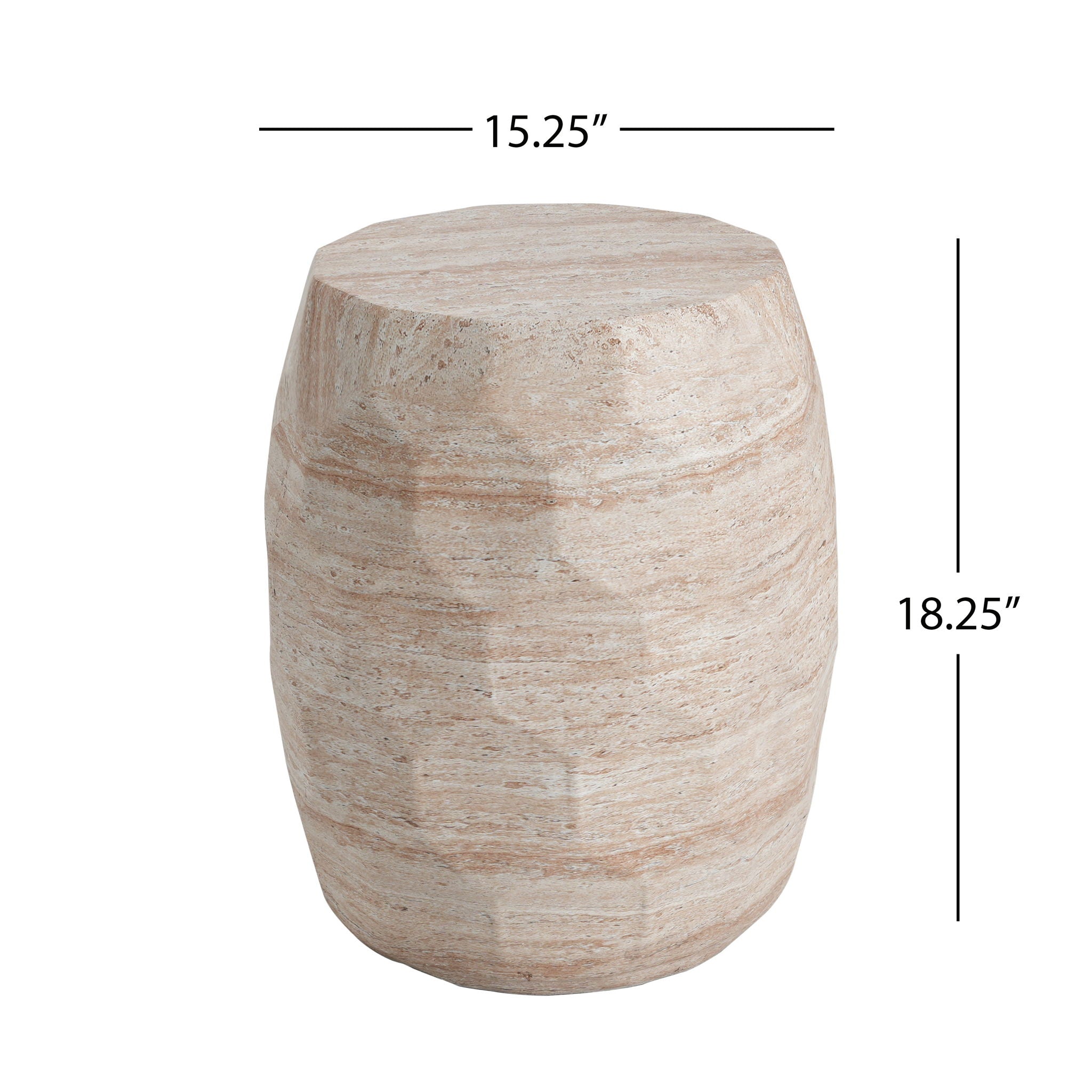 Travertine Lightweight Concrete Side Table For Indoor / Outdoor Use - Beige - Best Buy Furniture