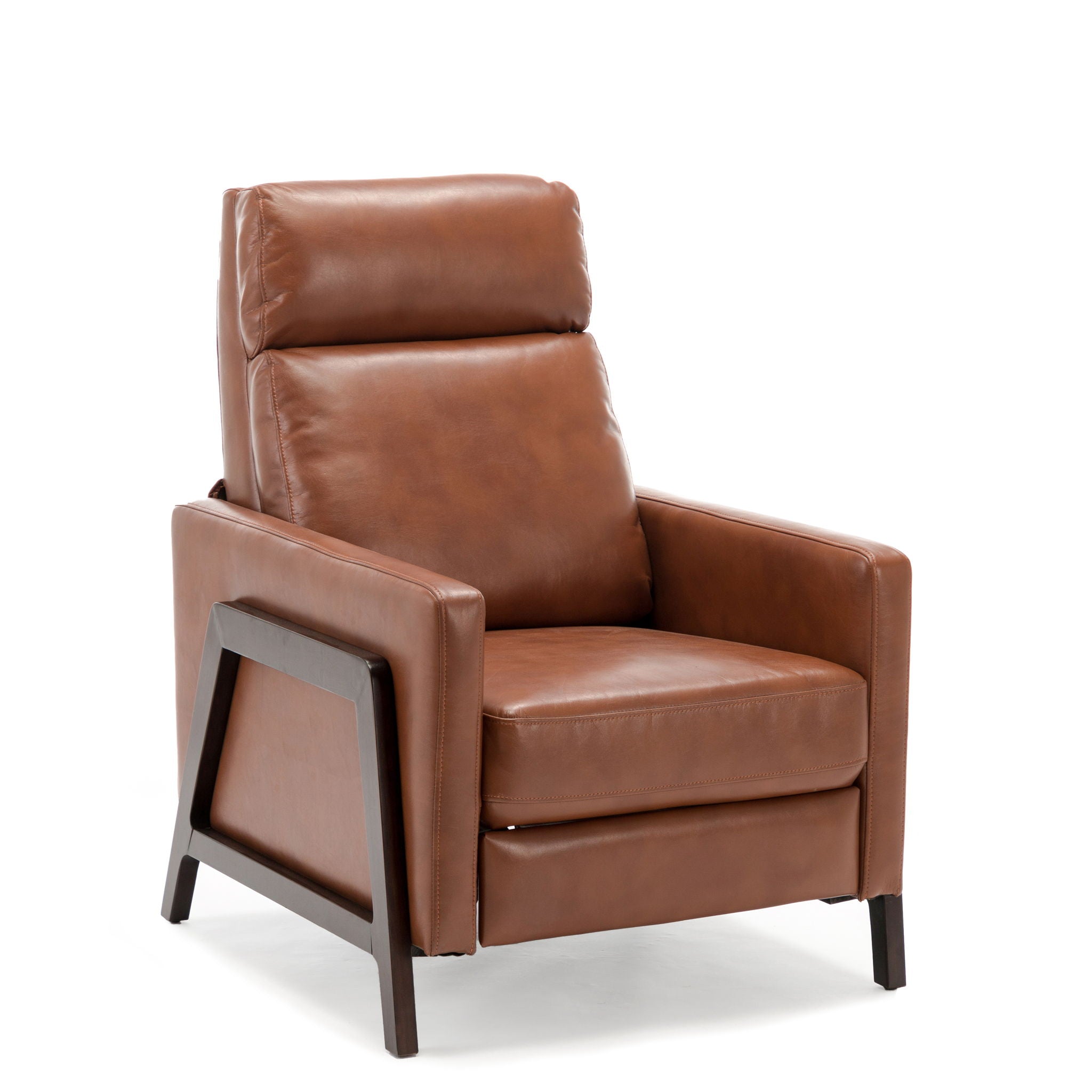Mid Century Modern Madeline Push Back Recliner - Caramel - Best Buy Furniture