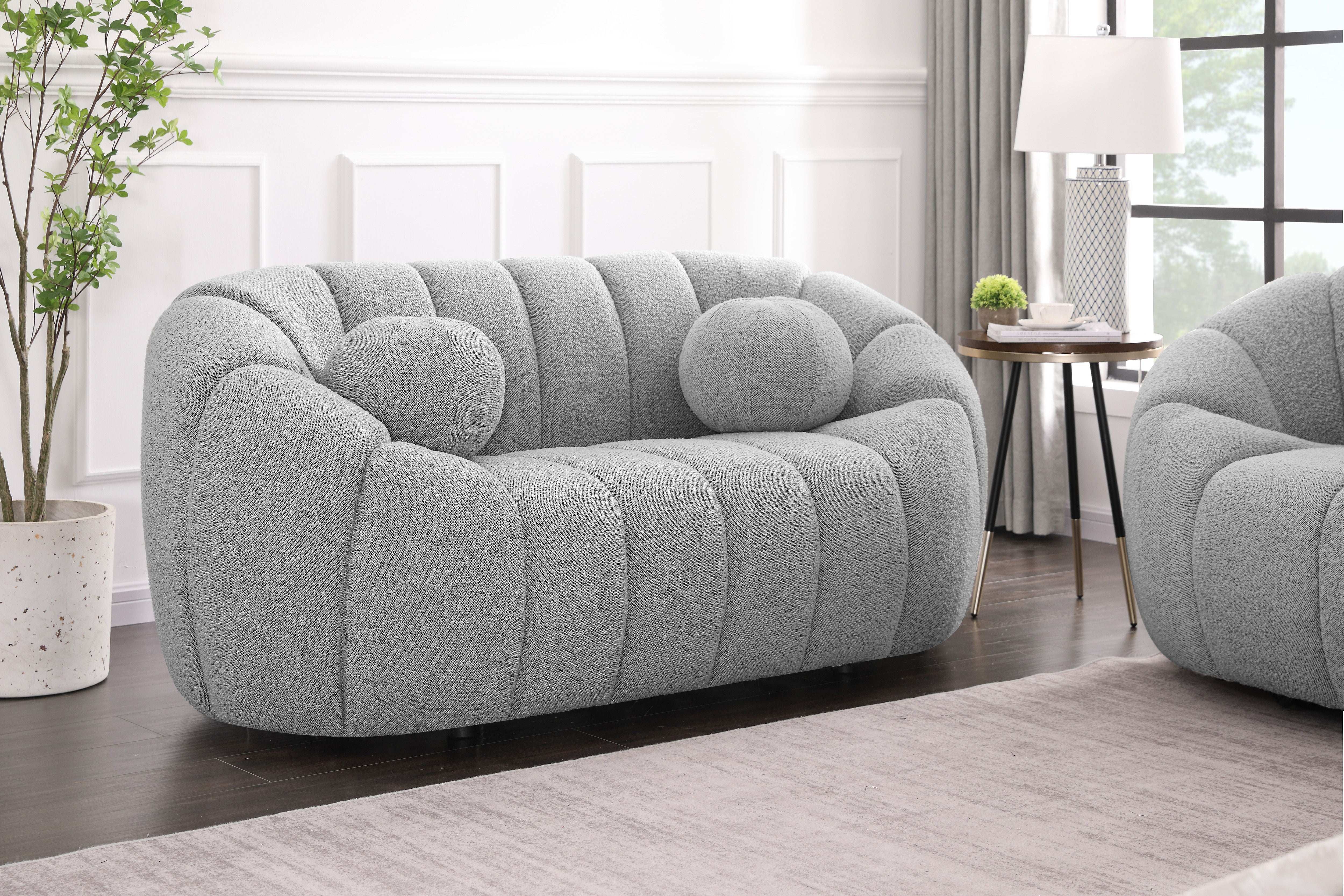Elijah - Boucle Fabric Loveseat - Best Buy Furniture