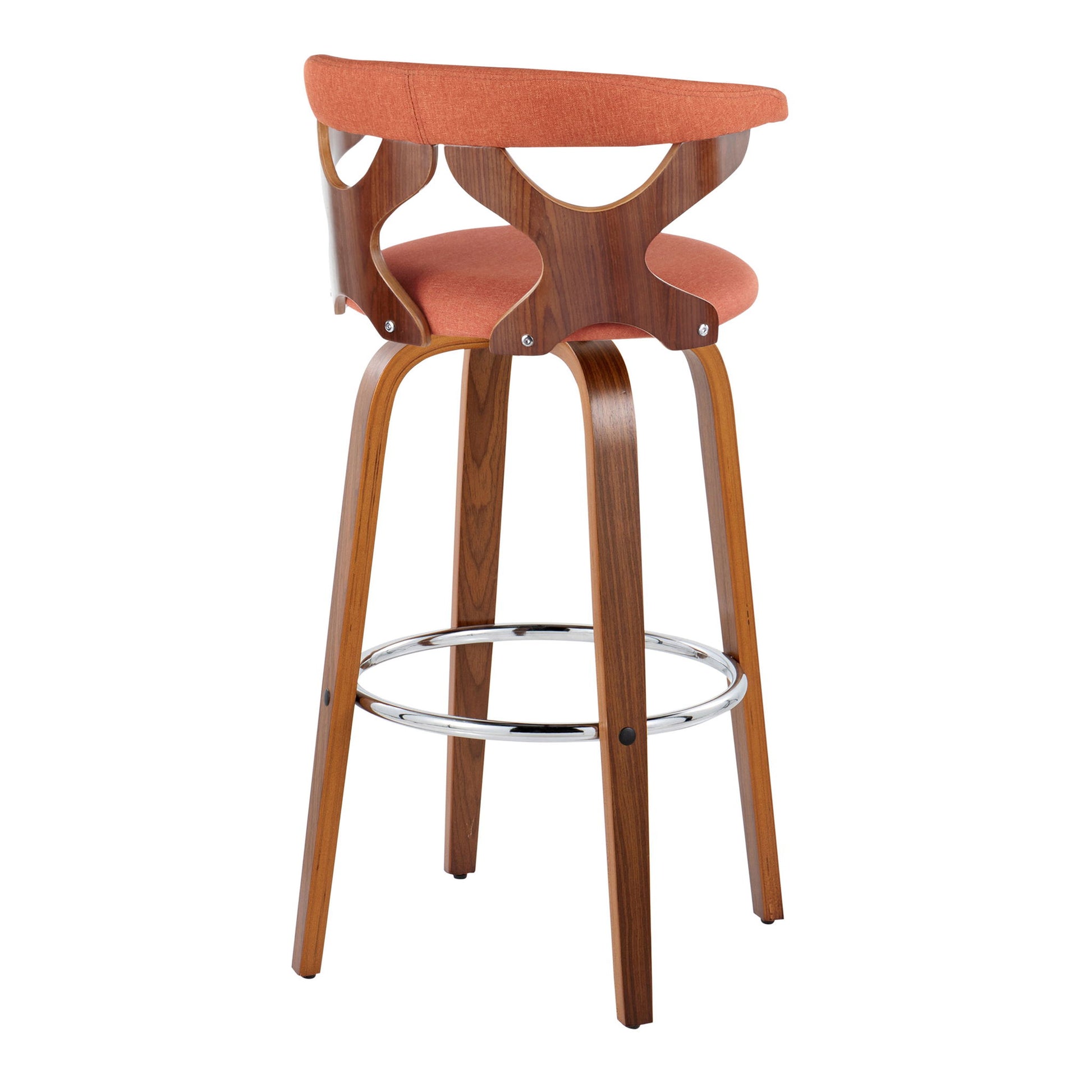 Gardenia - Mid Century Modern Fixed Height Barstool With Swivel With Round Footrest (Set of 2) - Best Buy Furniture