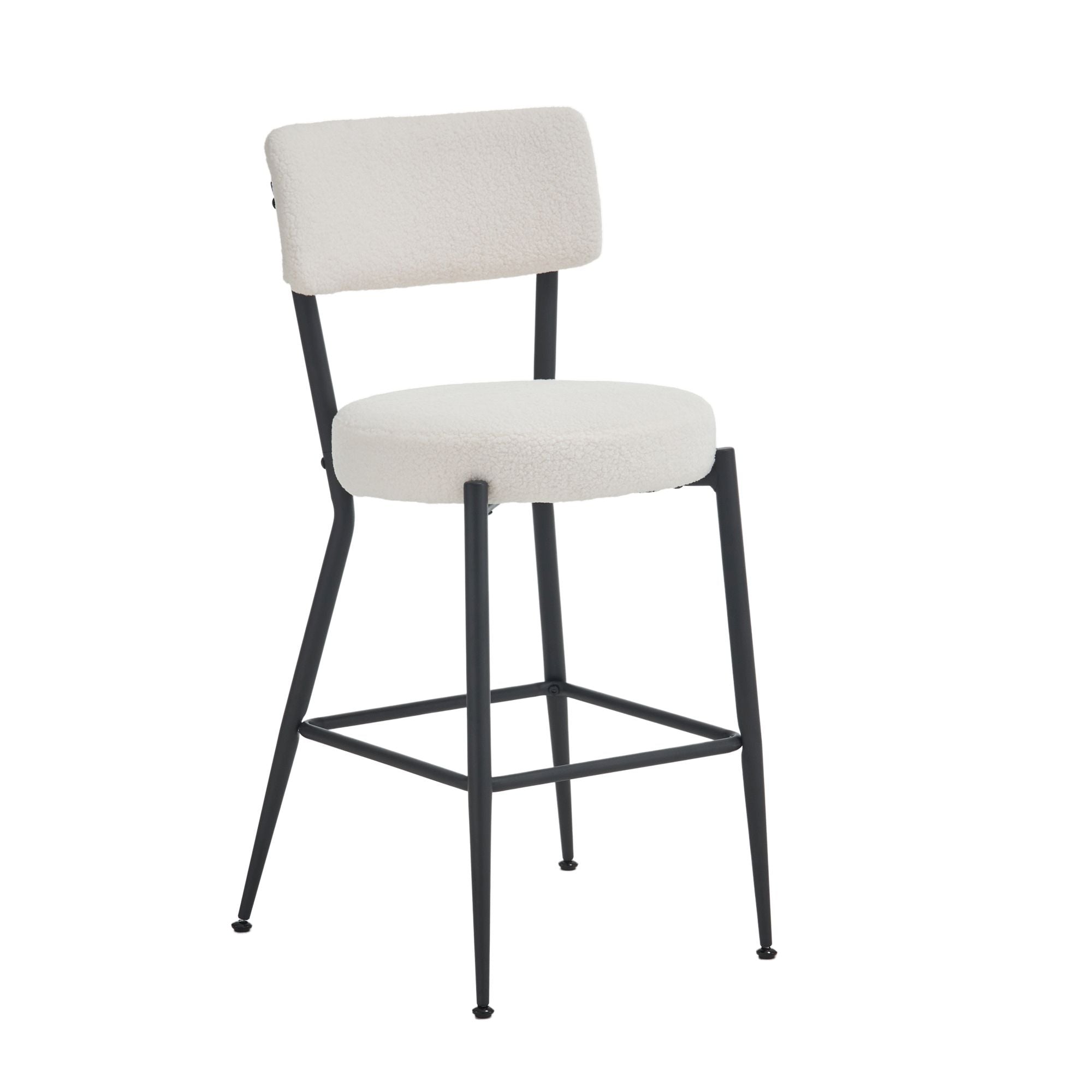 Modern Teddy Fabric Upholstered Bar Stools - Black Legs - Best Buy Furniture