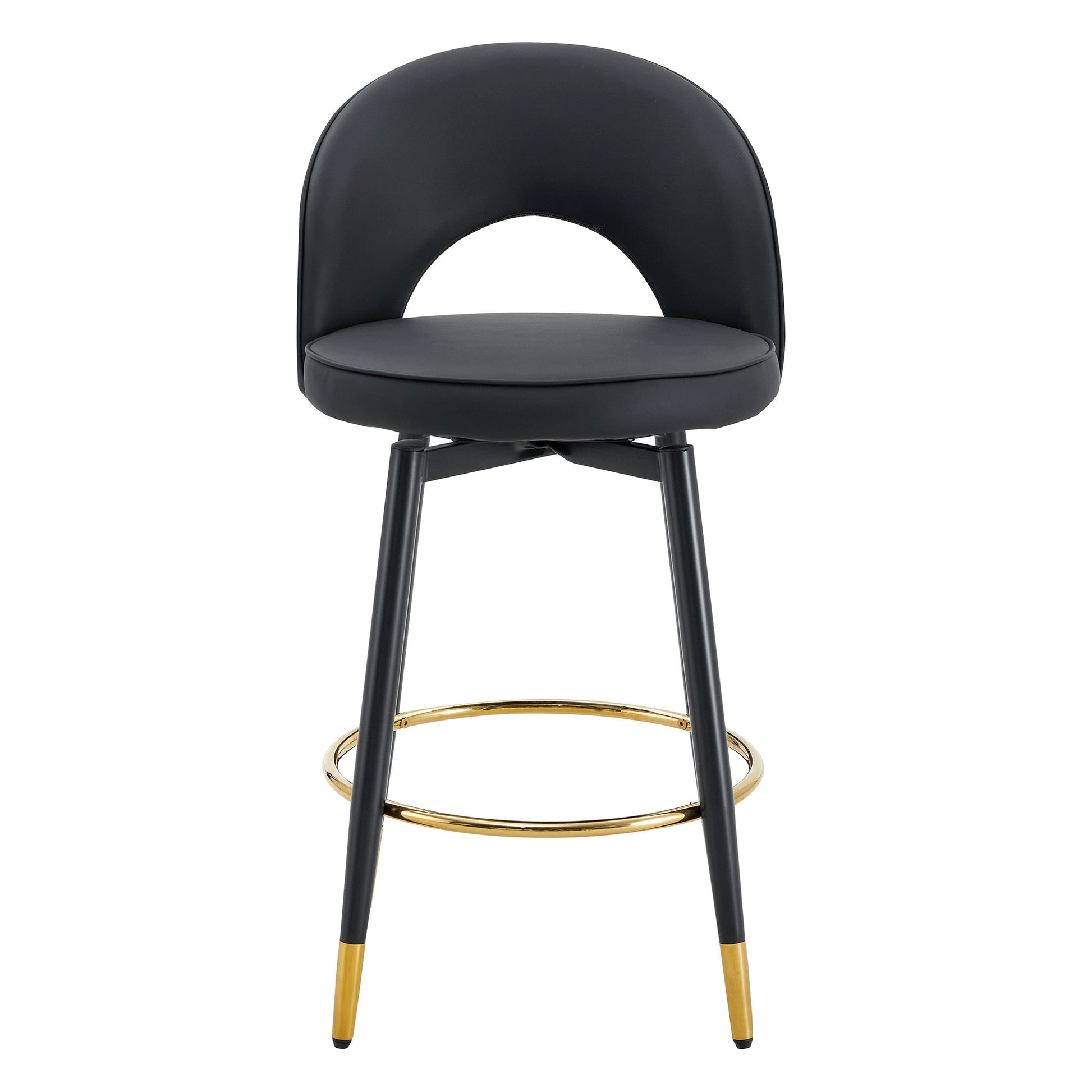 Modern Upholstered 360° Rotatable Bar Chair With Metal Legs For Dining Room (Set of 2) - Best Buy Furniture