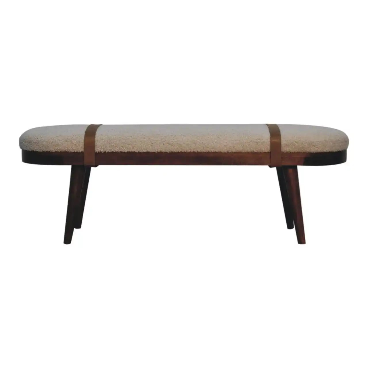 Nordholm Boucle Bench - Walnut - Best Buy Furniture
