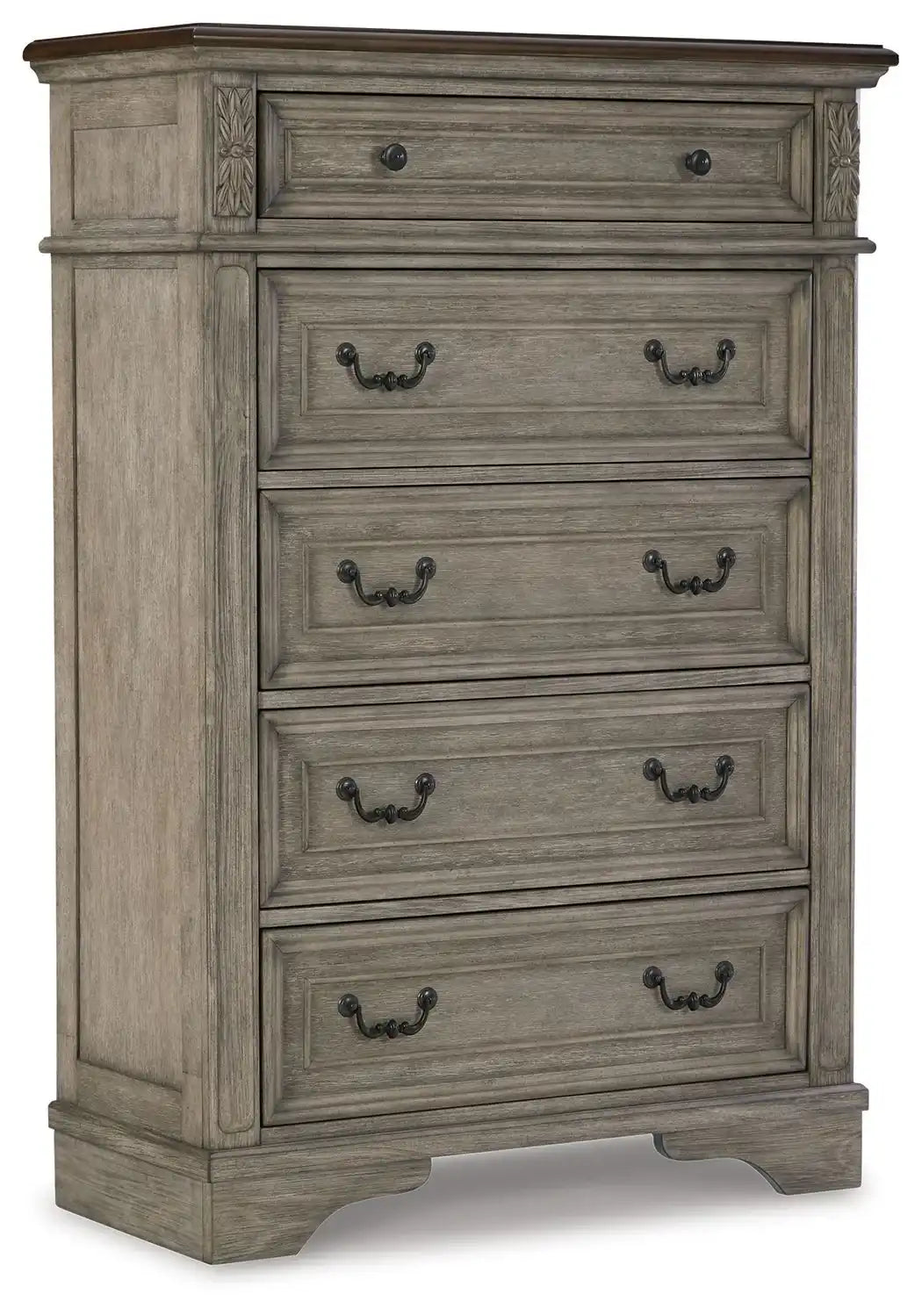Lodenbay - Five Drawer Chest - Antique Gray - Best Buy Furniture