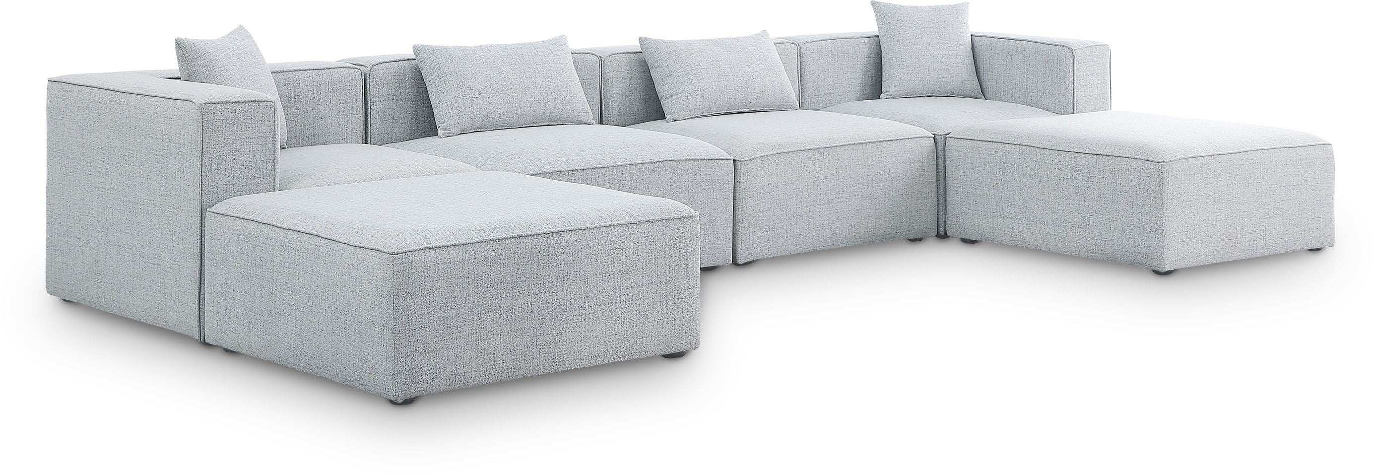 Cube - Linen 6 Piece Modular Double Chaise Sectional - Best Buy Furniture