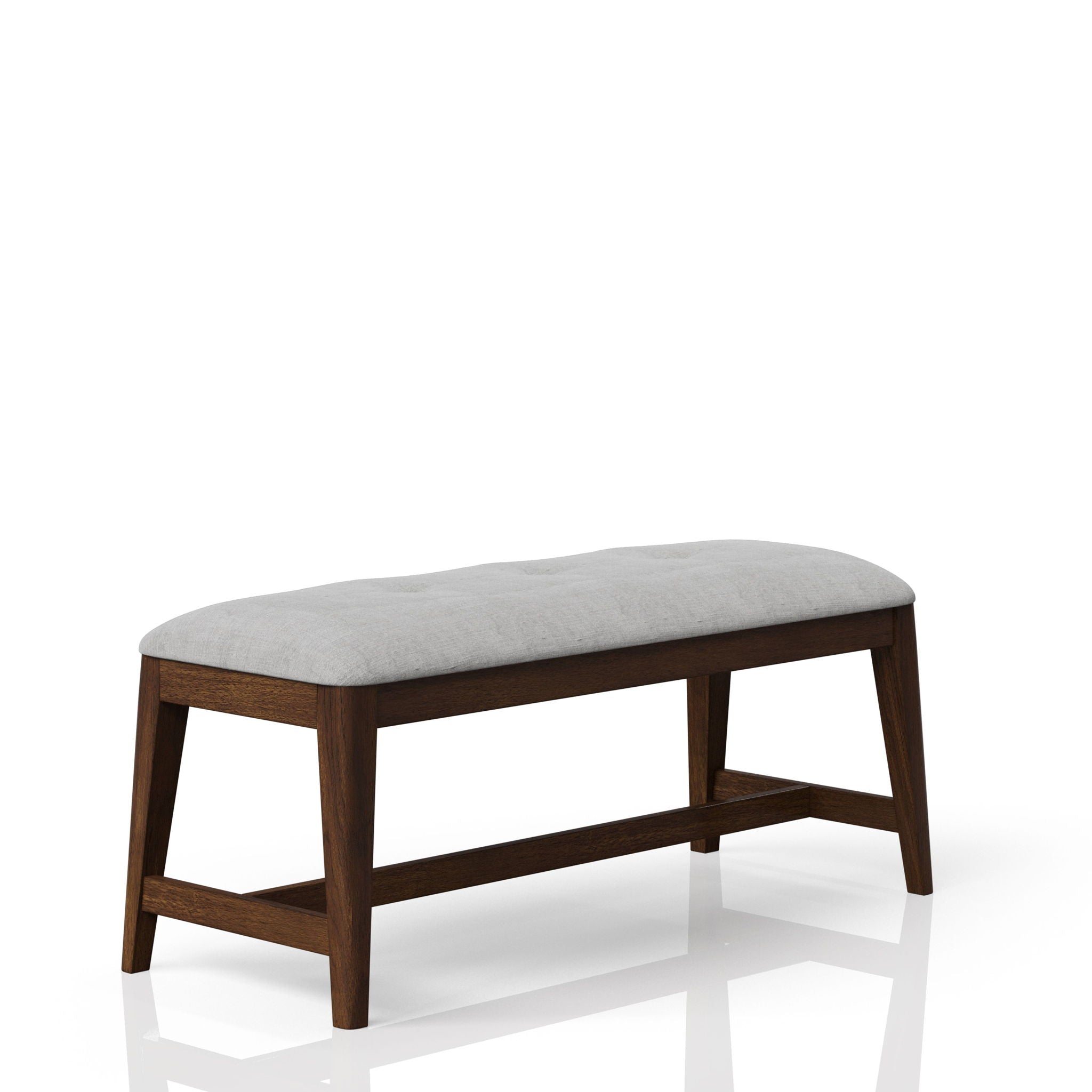 Backless Upholstered Dining Bench Mid Century Seating - Beige - Best Buy Furniture