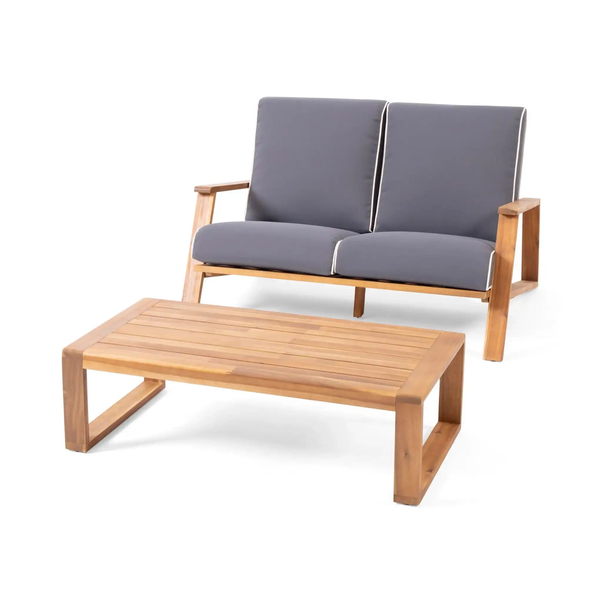 Paloma - Contemporary Loveseat And Coffee Table Set With Weather Resistant Cushions - Best Buy Furniture