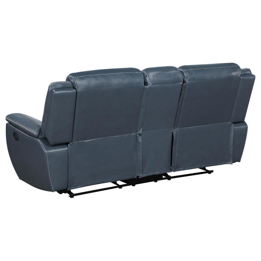 Sloane - Upholstered Padded Arm Reclining Loveseat - Blue - Best Buy Furniture