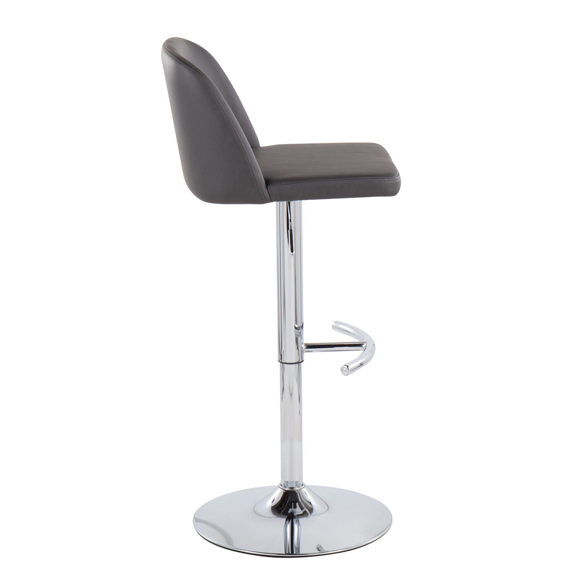 Toriano - Contemporary Adjustable Barstool With Swivel & Rounded T Footrest (Set of 2) - Best Buy Furniture