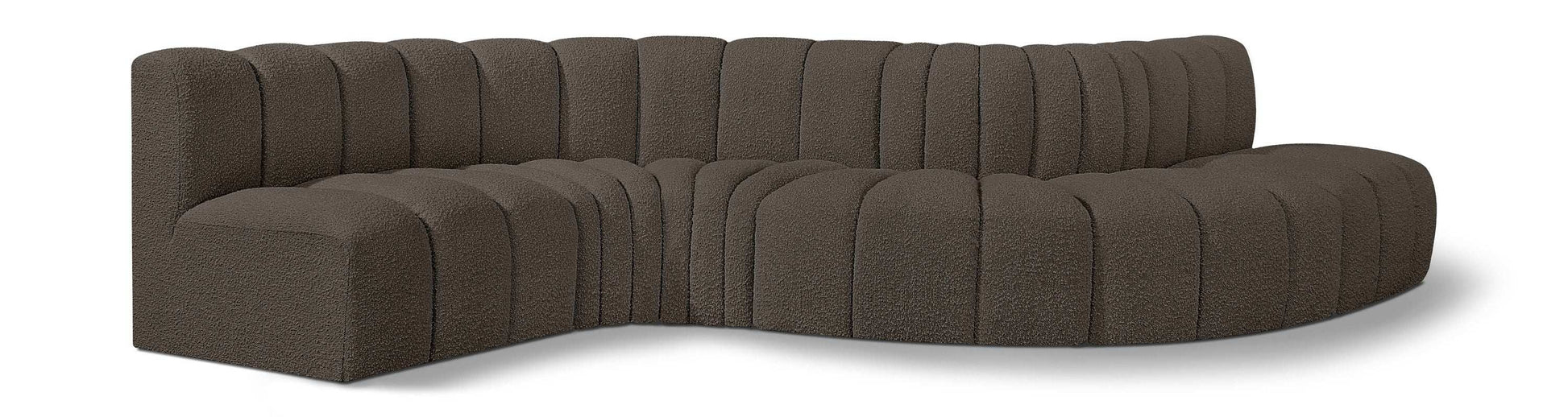 Arc - Boucle Fabric 6 Piece Curved Modular Sofa - Best Buy Furniture