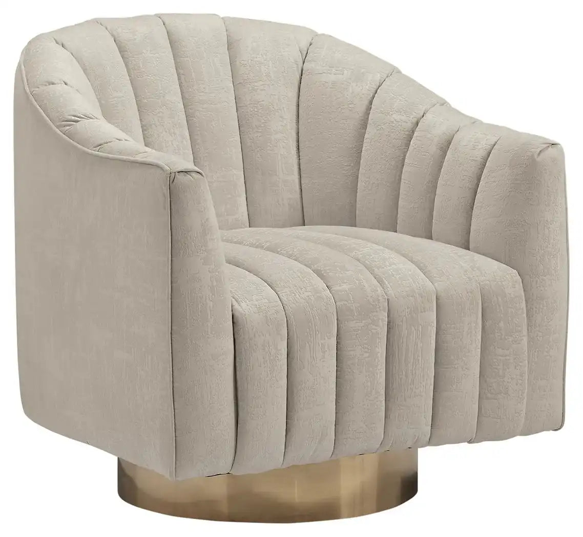 Penzlin - Swivel Accent Chair - Pearl - Best Buy Furniture