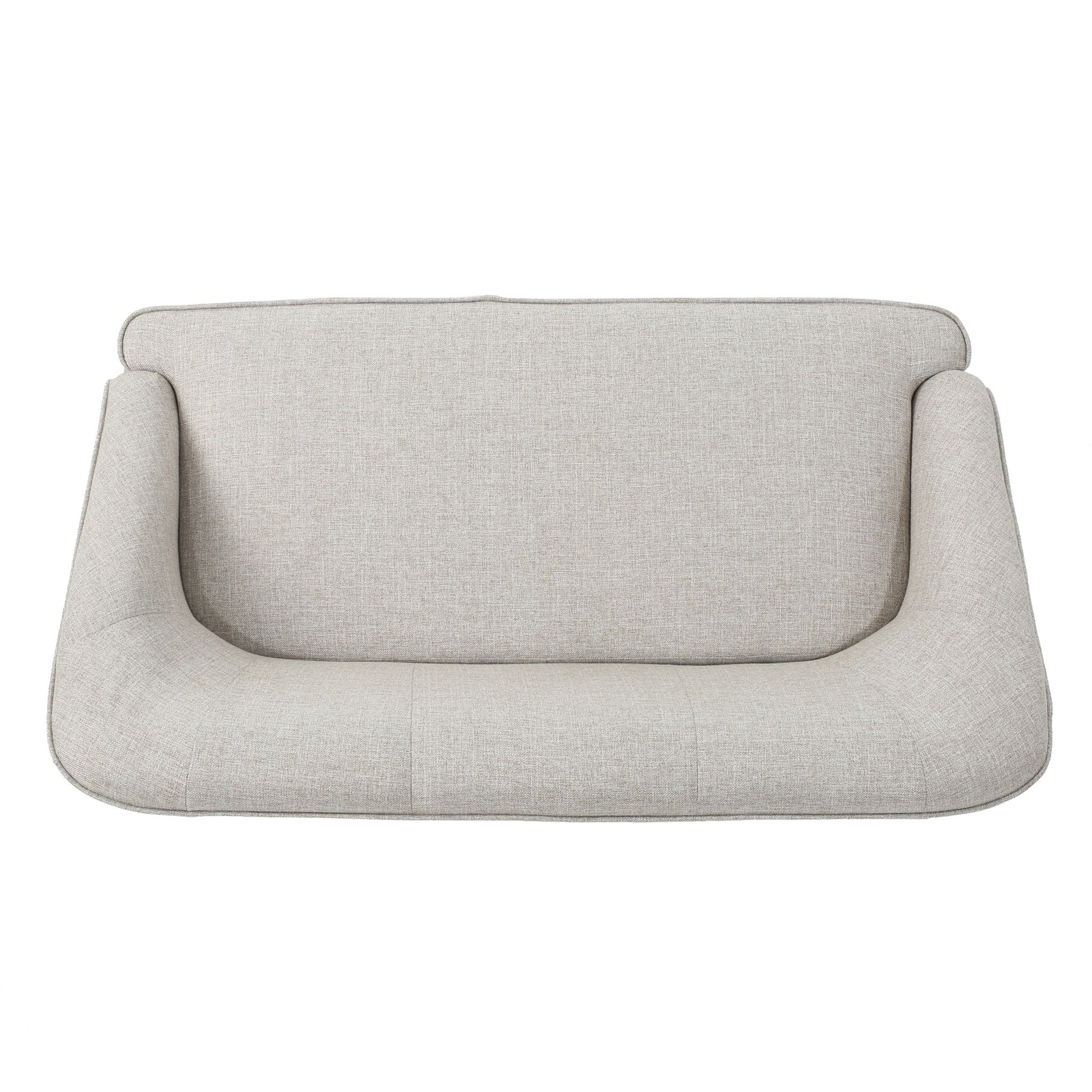 Modern Fabric Loveseat With Sloped Armrests For Living Room - Beige - Best Buy Furniture