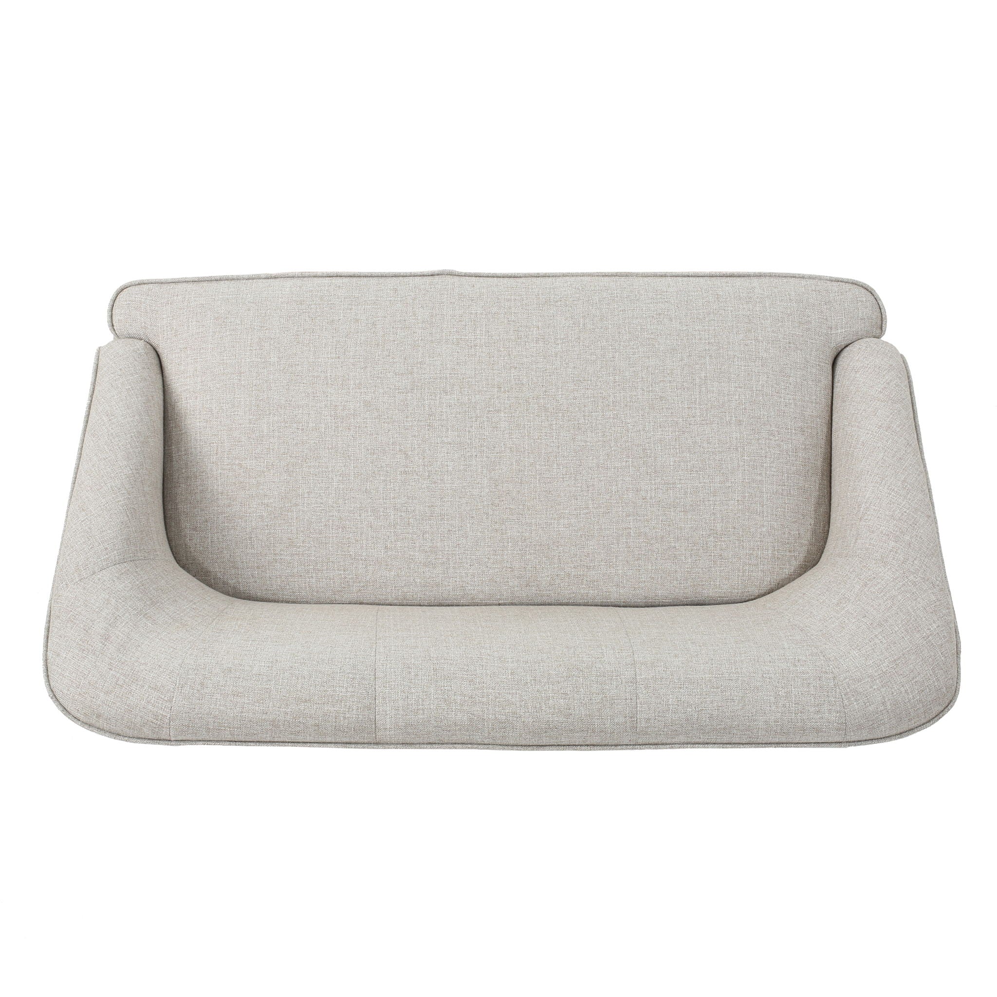 Modern Fabric Loveseat With Sloped Armrests For Living Room - Beige - Best Buy Furniture
