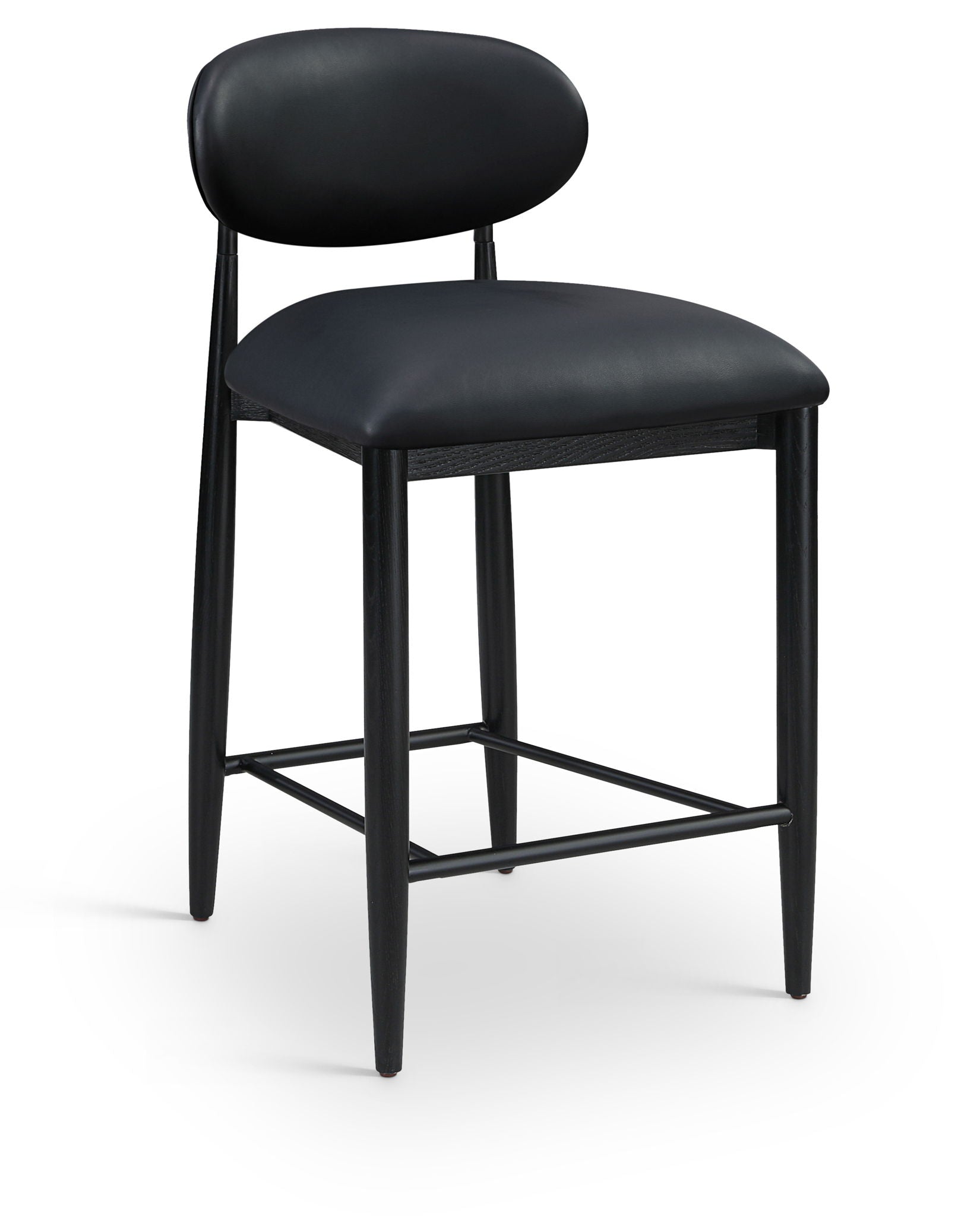 Riccio - Faux Leather Stool - Black Frame - Best Buy Furniture