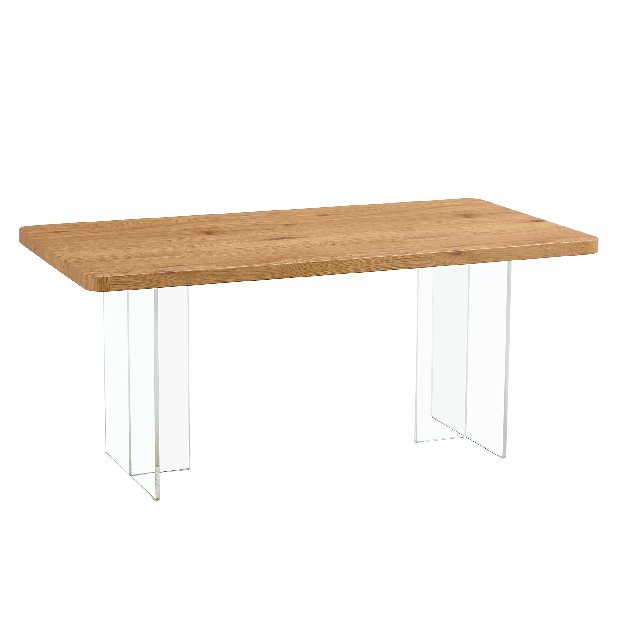 Modern Minimalist Wooden Table With Acrylic Legs - Best Buy Furniture
