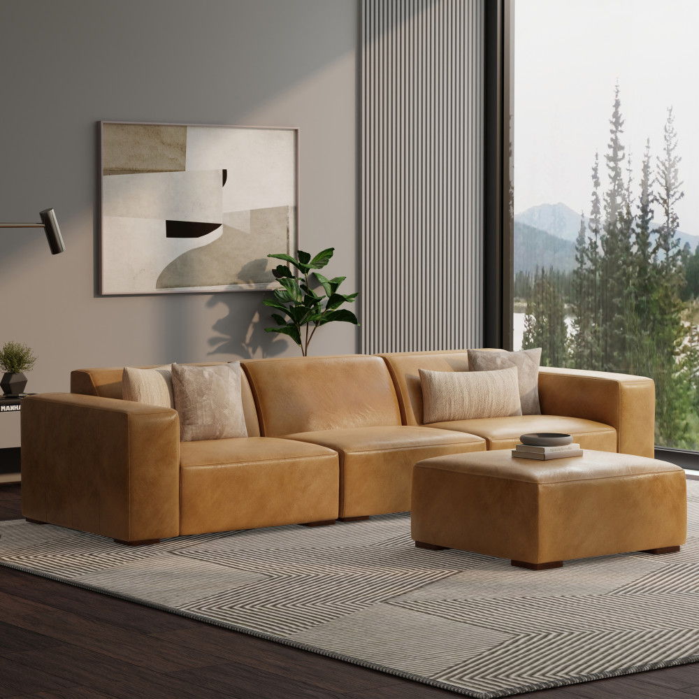 Rex - Handcrafted Sectional Sofa And Ottoman - Best Buy Furniture