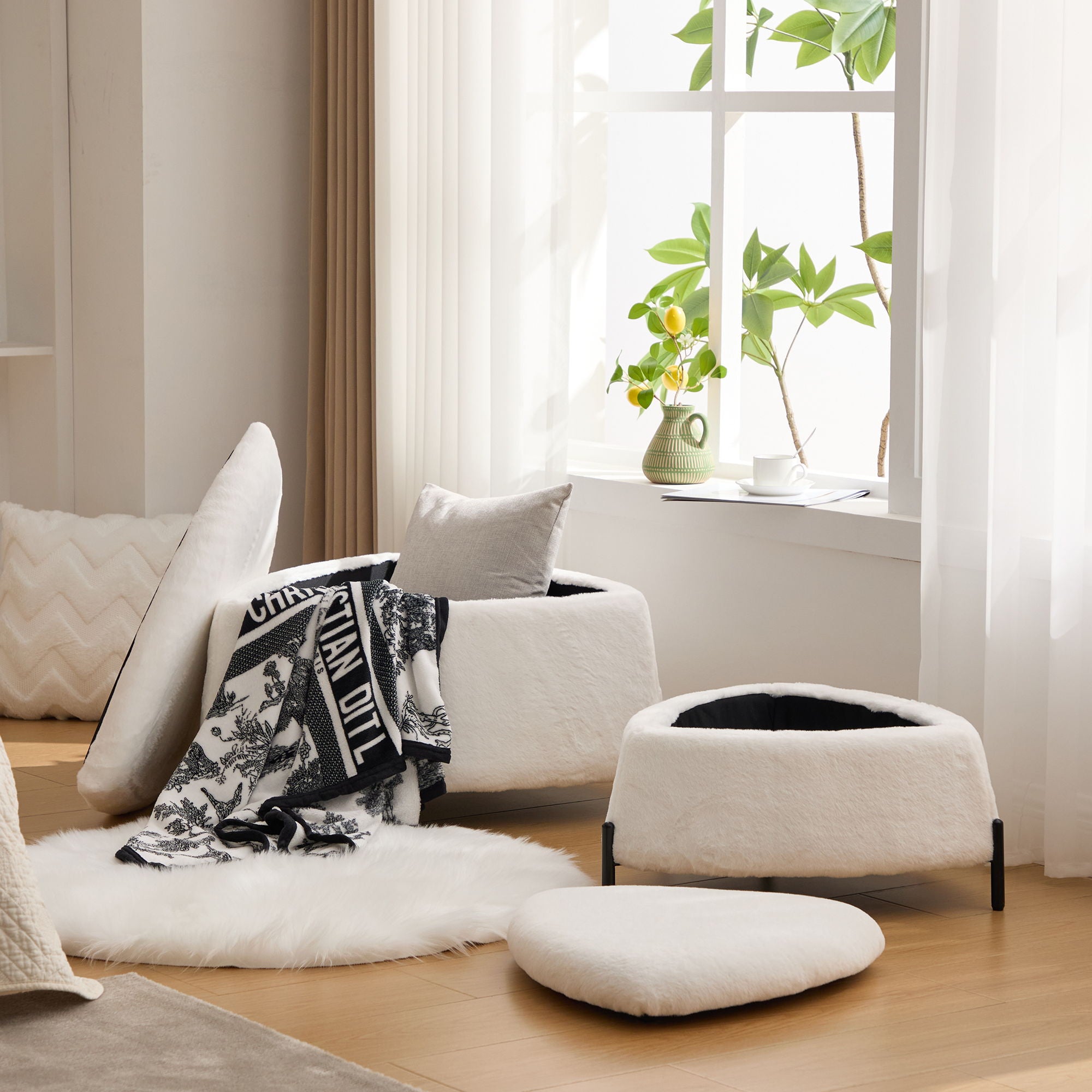 Upholstered Storage Ottoman Set With Reversible Lid - Best Buy Furniture