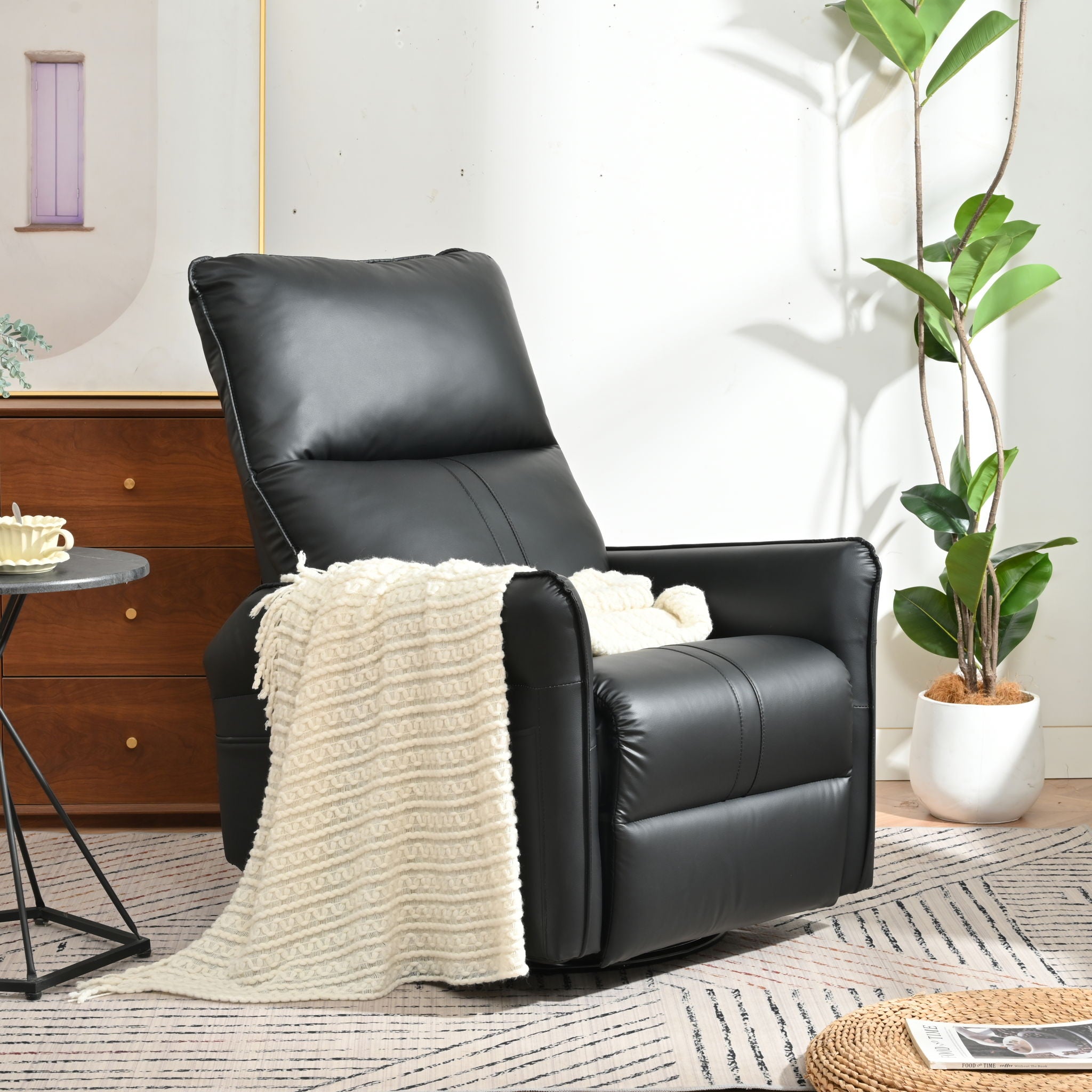 360° Modern Small Rocking Swivel Recliner Chair With Side Pocket - Best Buy Furniture