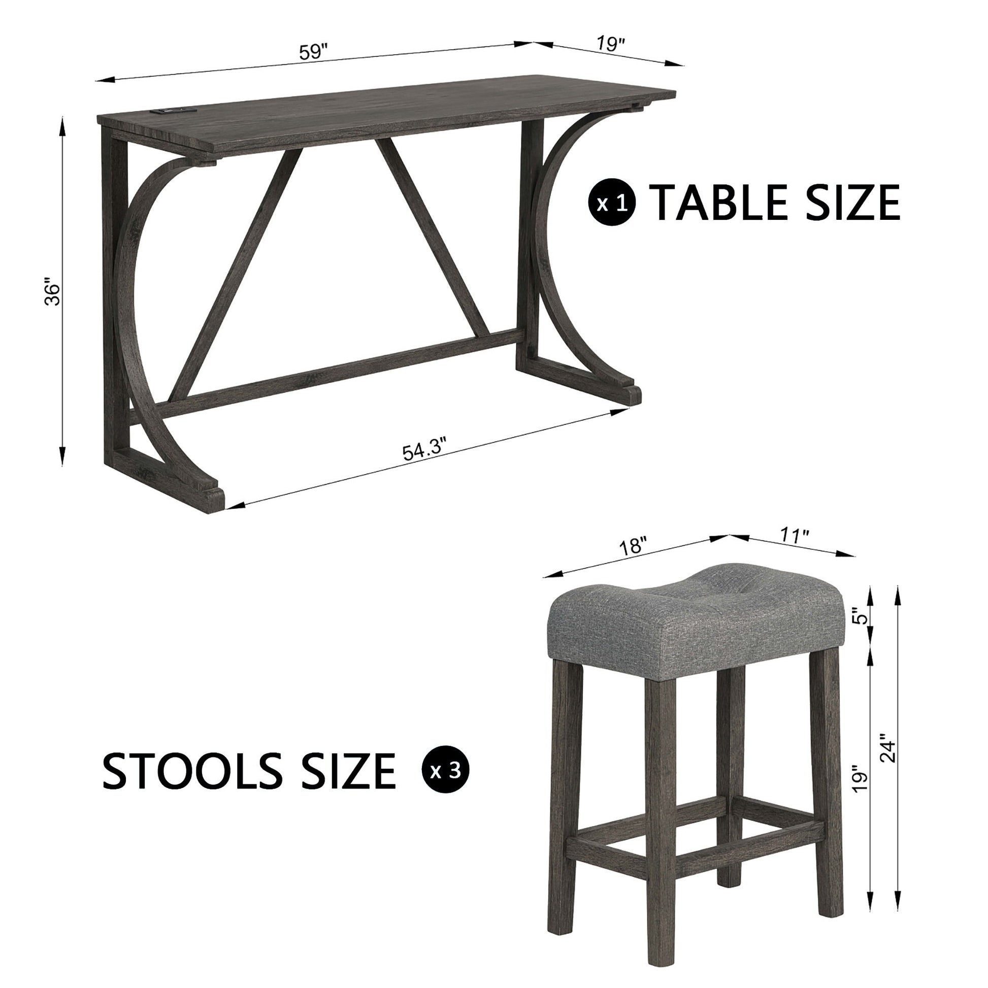 Bar Table Set With 3 Padded Stools - Best Buy Furniture