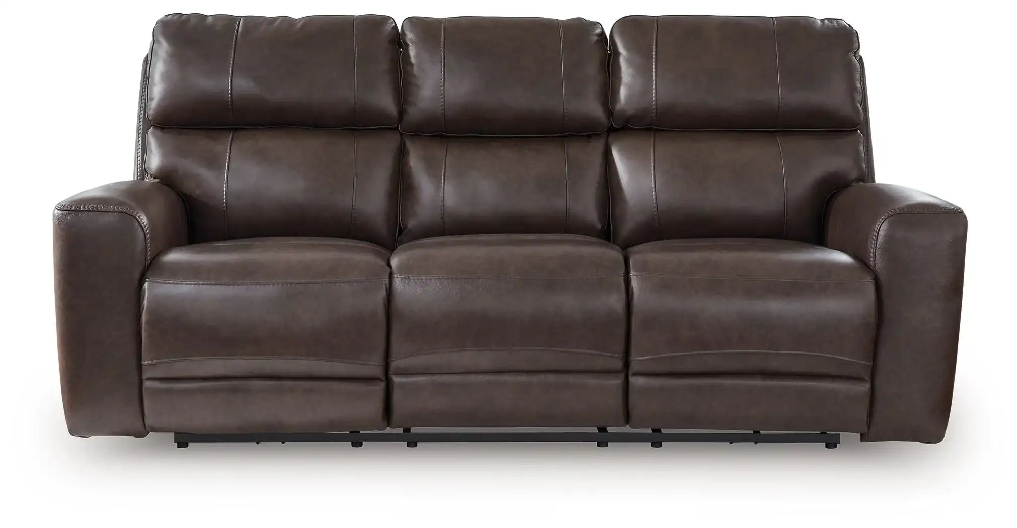 Crossplex - Power Reclining Sofa With Adjustable Headrest - Smoke - Best Buy Furniture
