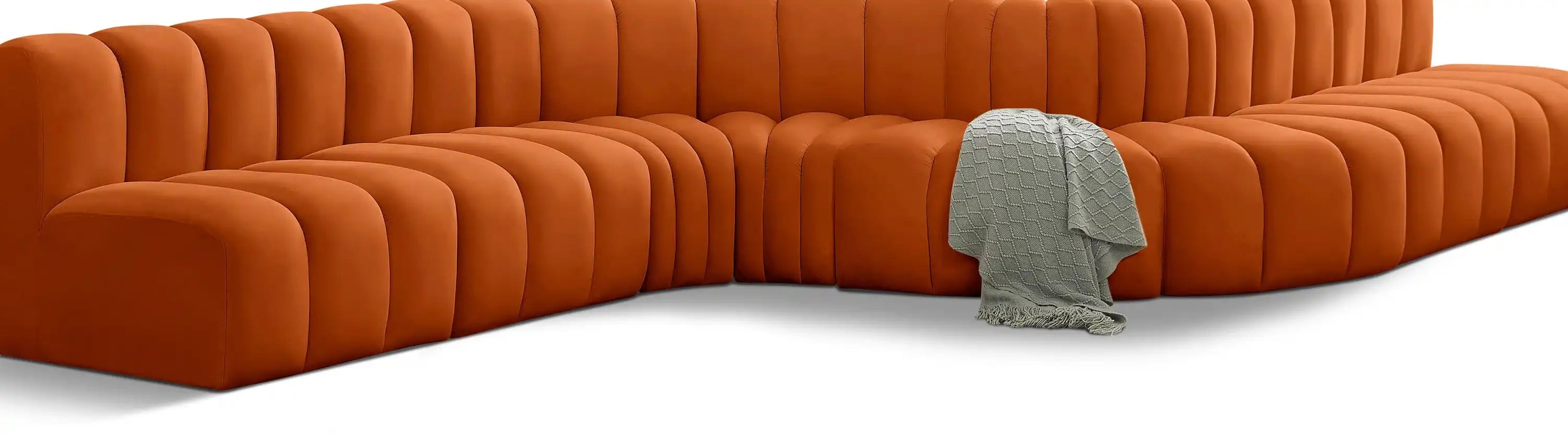 Arc - Velvet 8 Piece Curved Modular Sofa - Best Buy Furniture