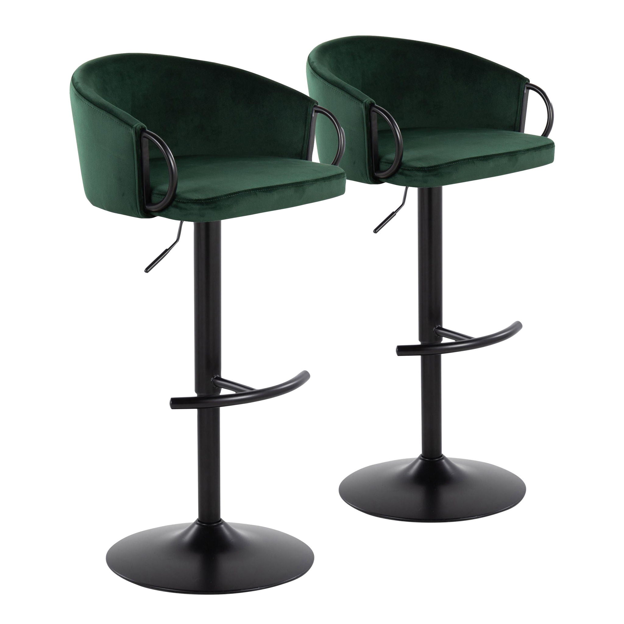 Claire - Contemporary Adjustable Barstool With Swivel With Rounded T Footrest (Set of 2) - Best Buy Furniture