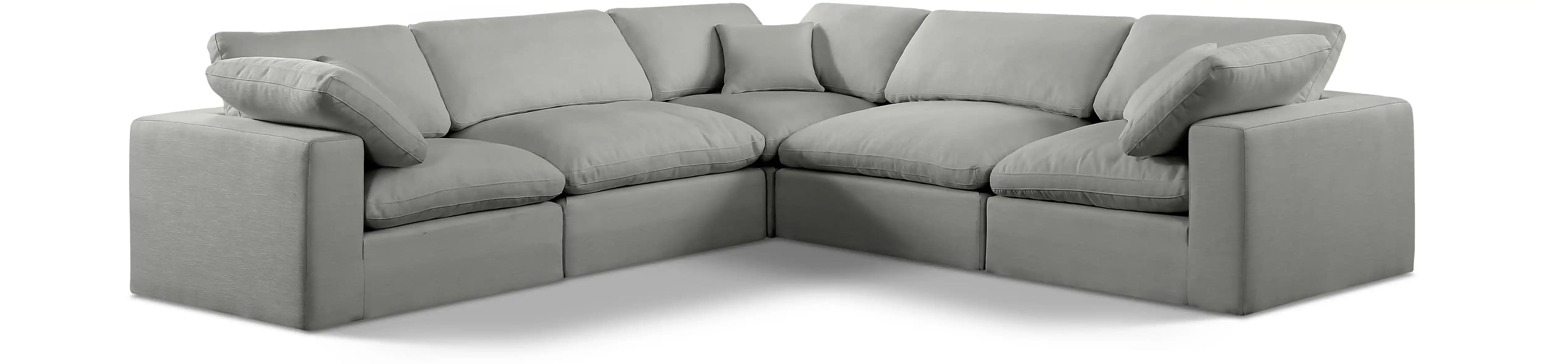 Comfy - 5 Piece Linen Modular Corner Sectional - Best Buy Furniture