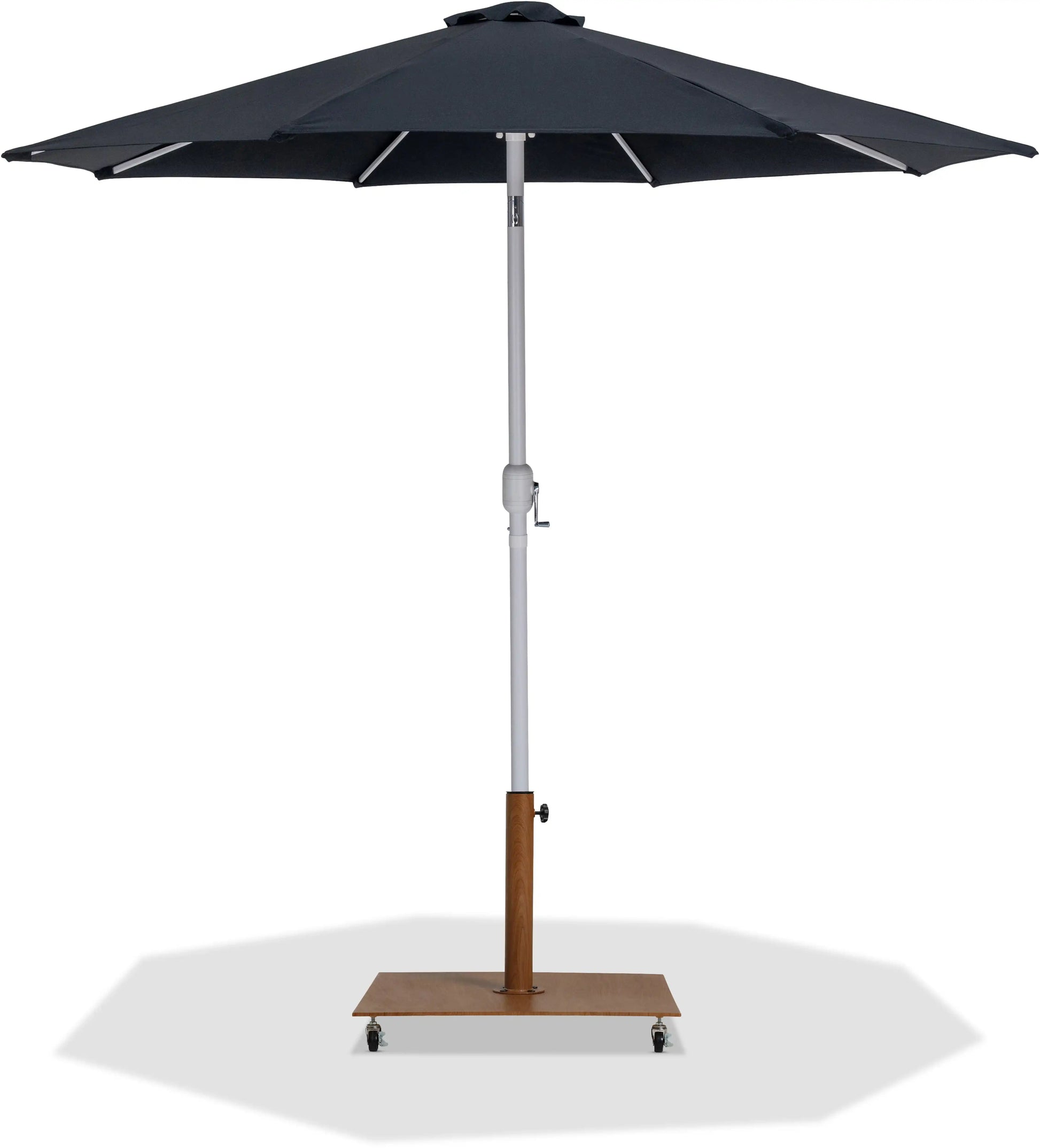 Fiji - Aluminum Patio Umbrella With Square Teak And White Base - Best Buy Furniture