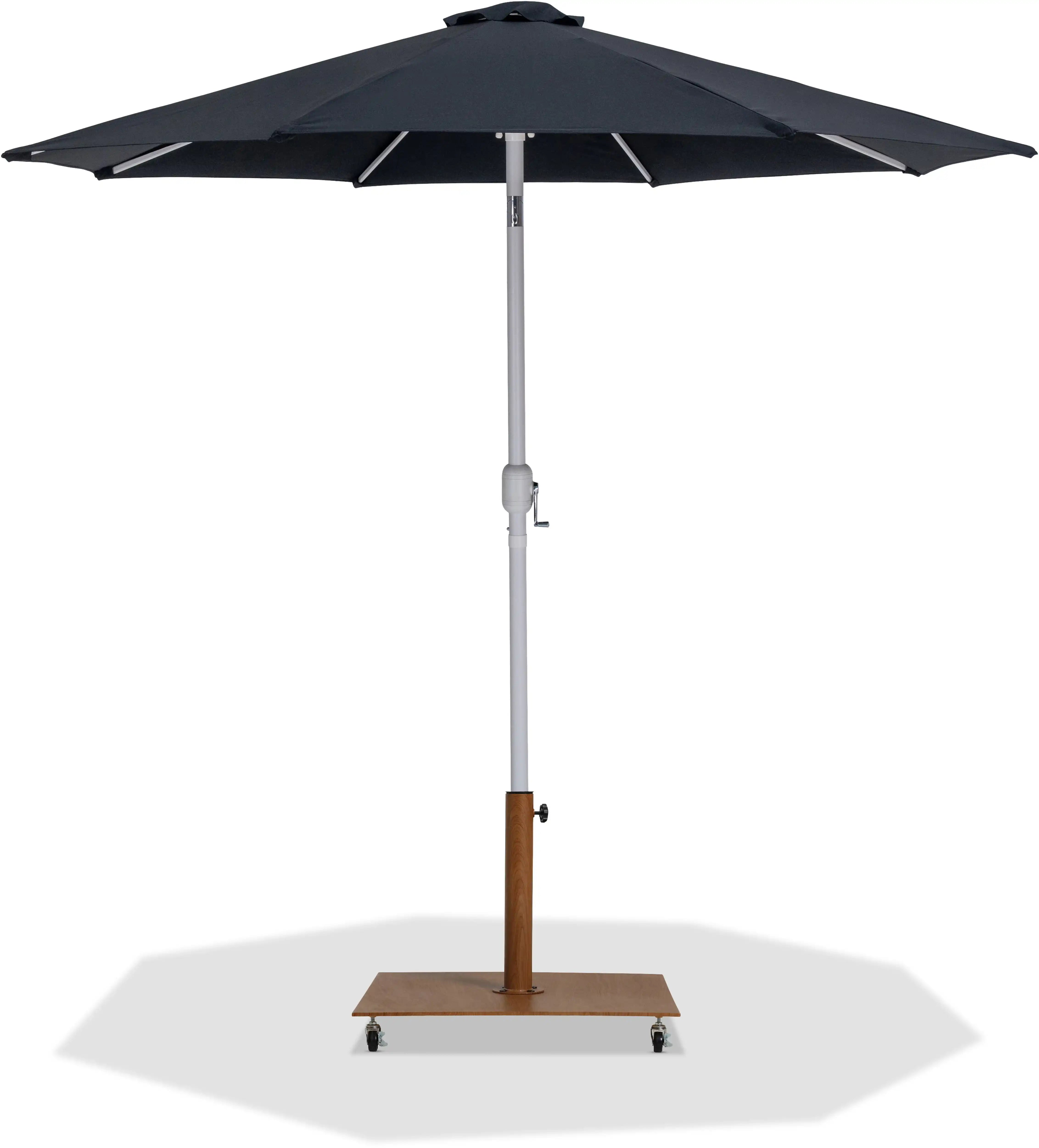 Fiji - Aluminum Patio Umbrella With Square Teak And White Base - Best Buy Furniture