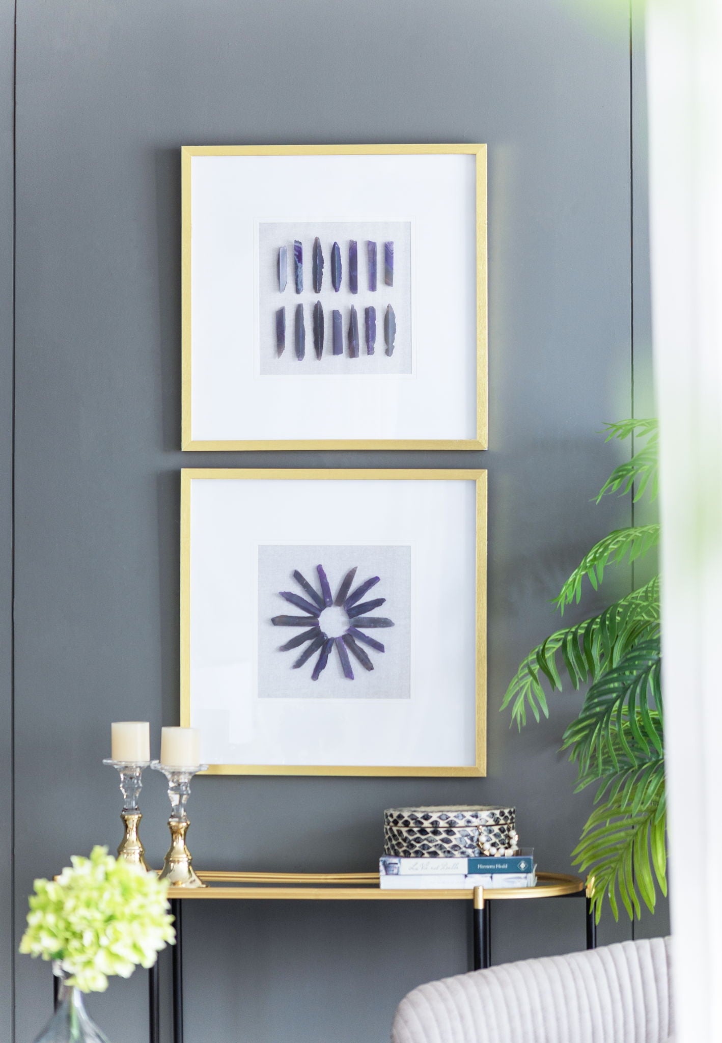 Grace Purple Agate Shadow Boxes Wall Art (Set of 2) - Multicolor - Best Buy Furniture